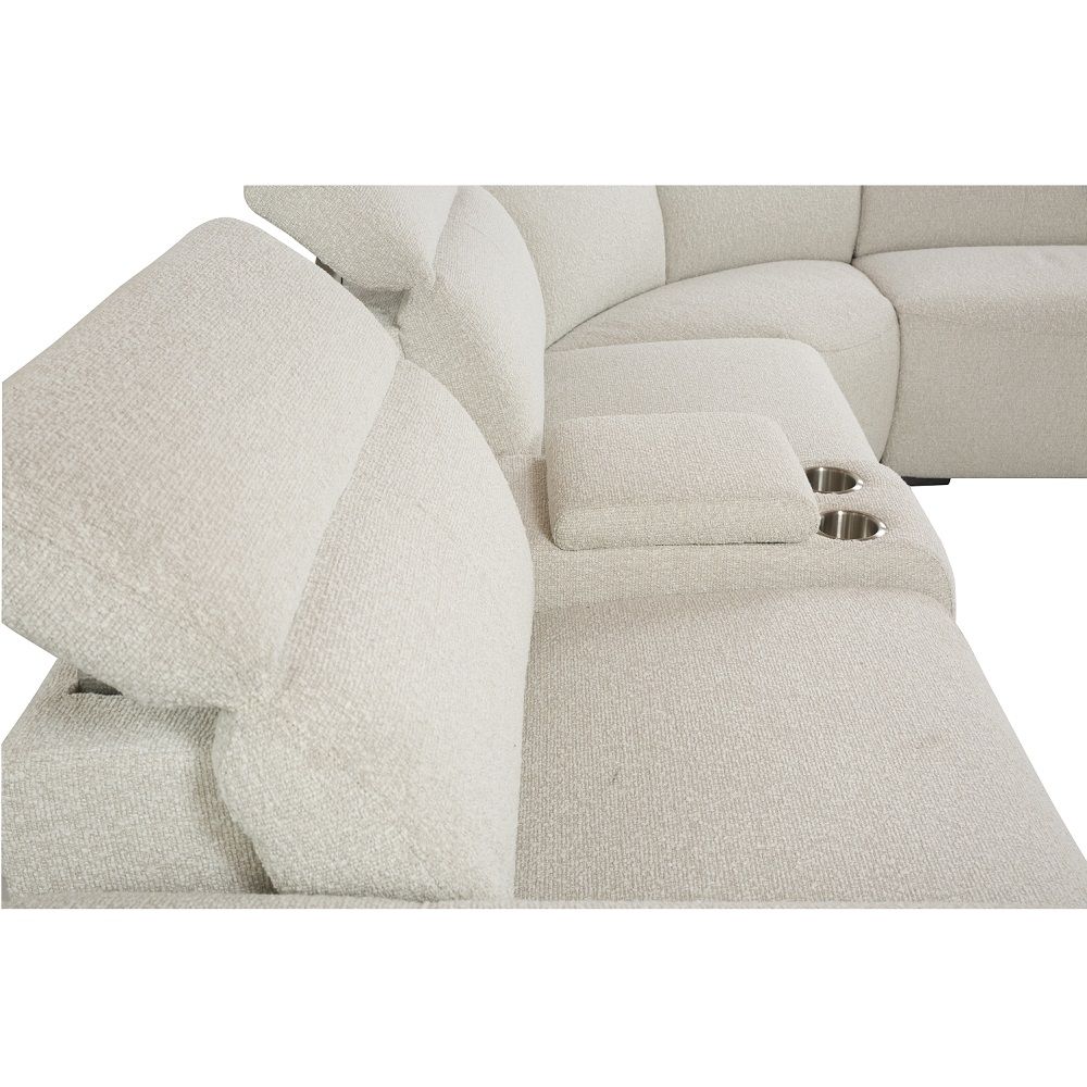 Dayana - Power Motion Sectional Sofa - Beige Boucle, beige, view 6