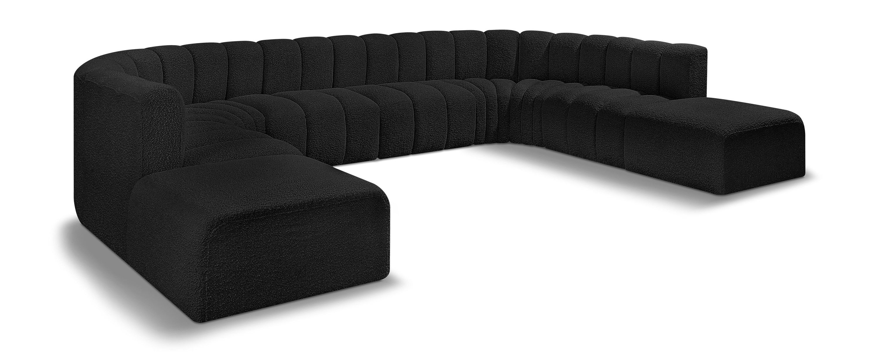 Arc - Boucle Fabric Modular Sectional - Black