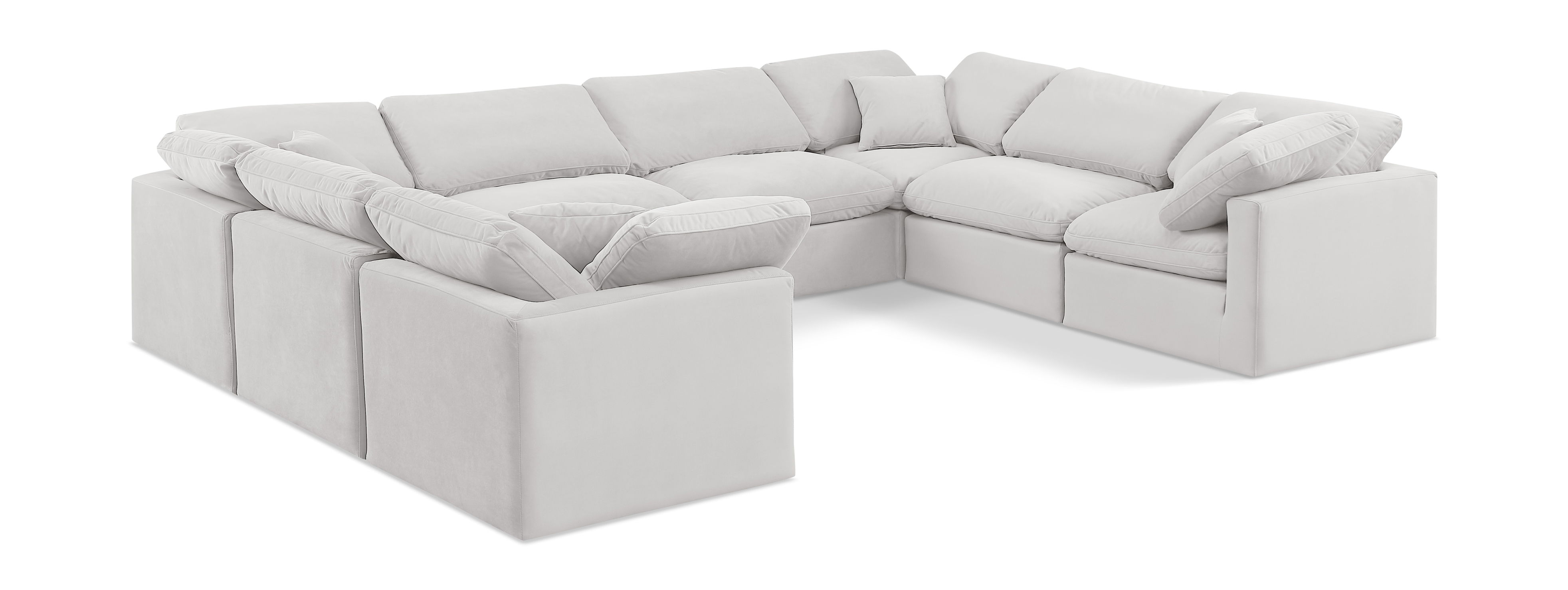 Indulge - Velvet 8 Piece Modular Sectional - Off White