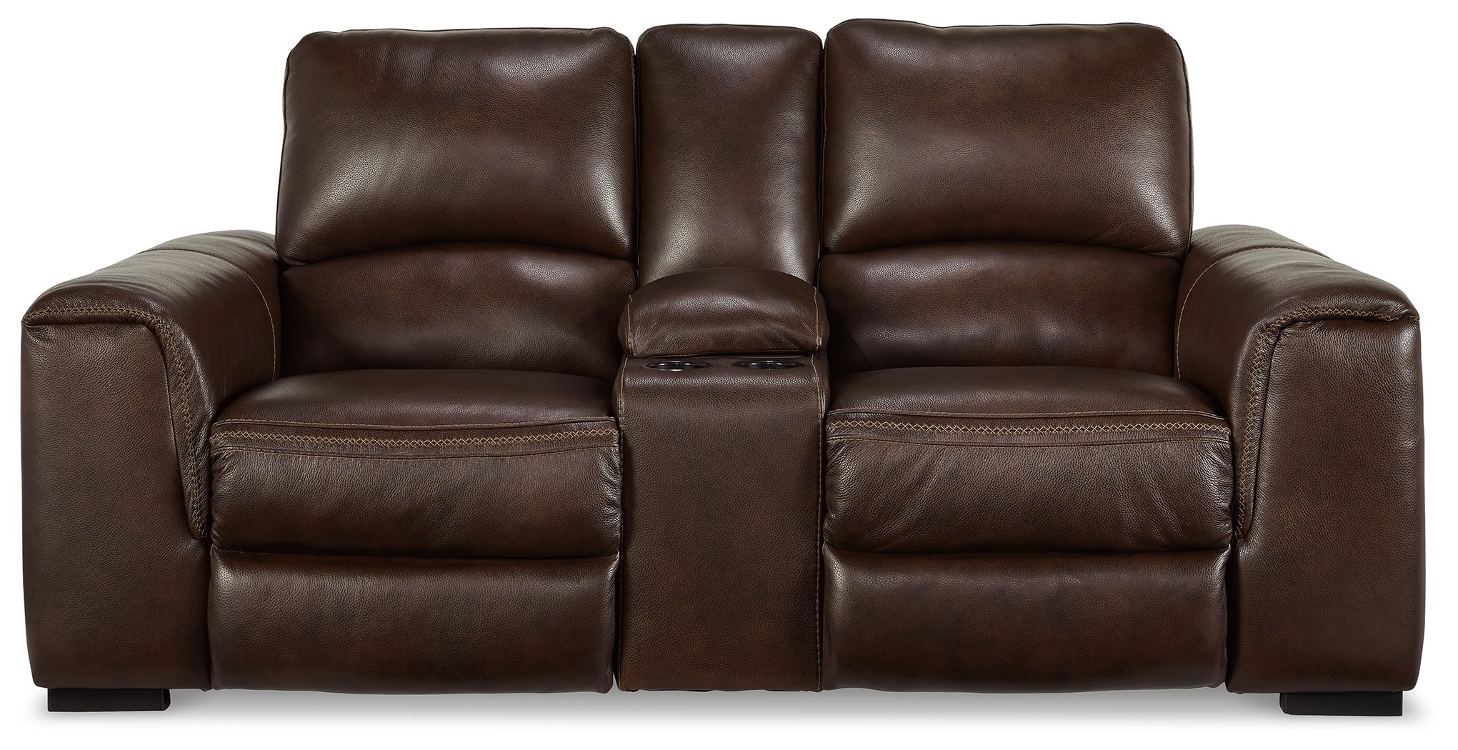 Ashley Furniture Alessandro - PWR REC Loveseat/Con/Adj HDRST - Walnut - Image 4