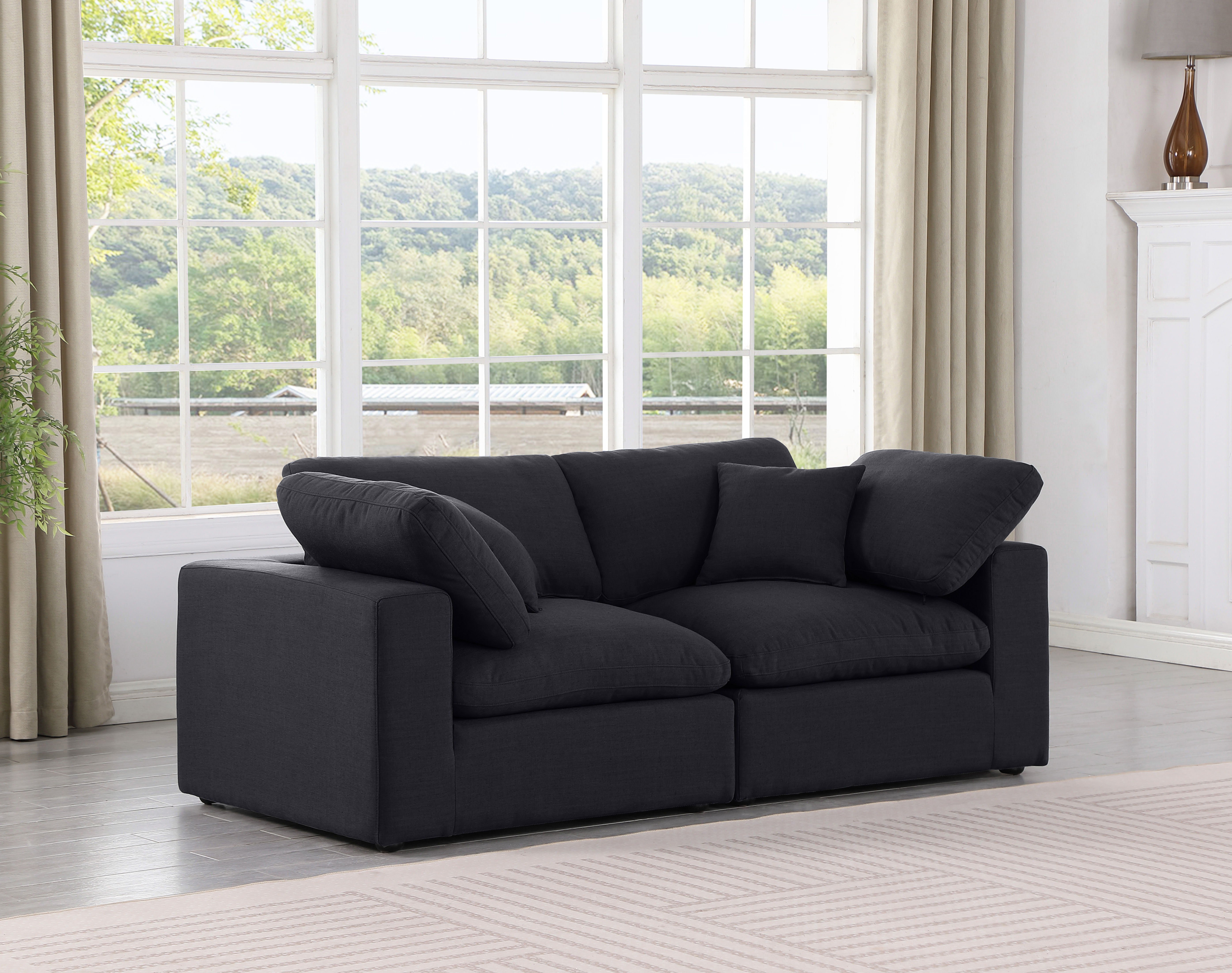 Comfy - Linen Modular Sofa 2 Pieces - Charcoal