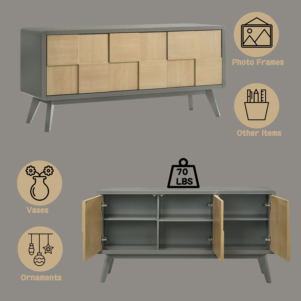Blayde - Server - Light Gray & Natural, gray, view 4