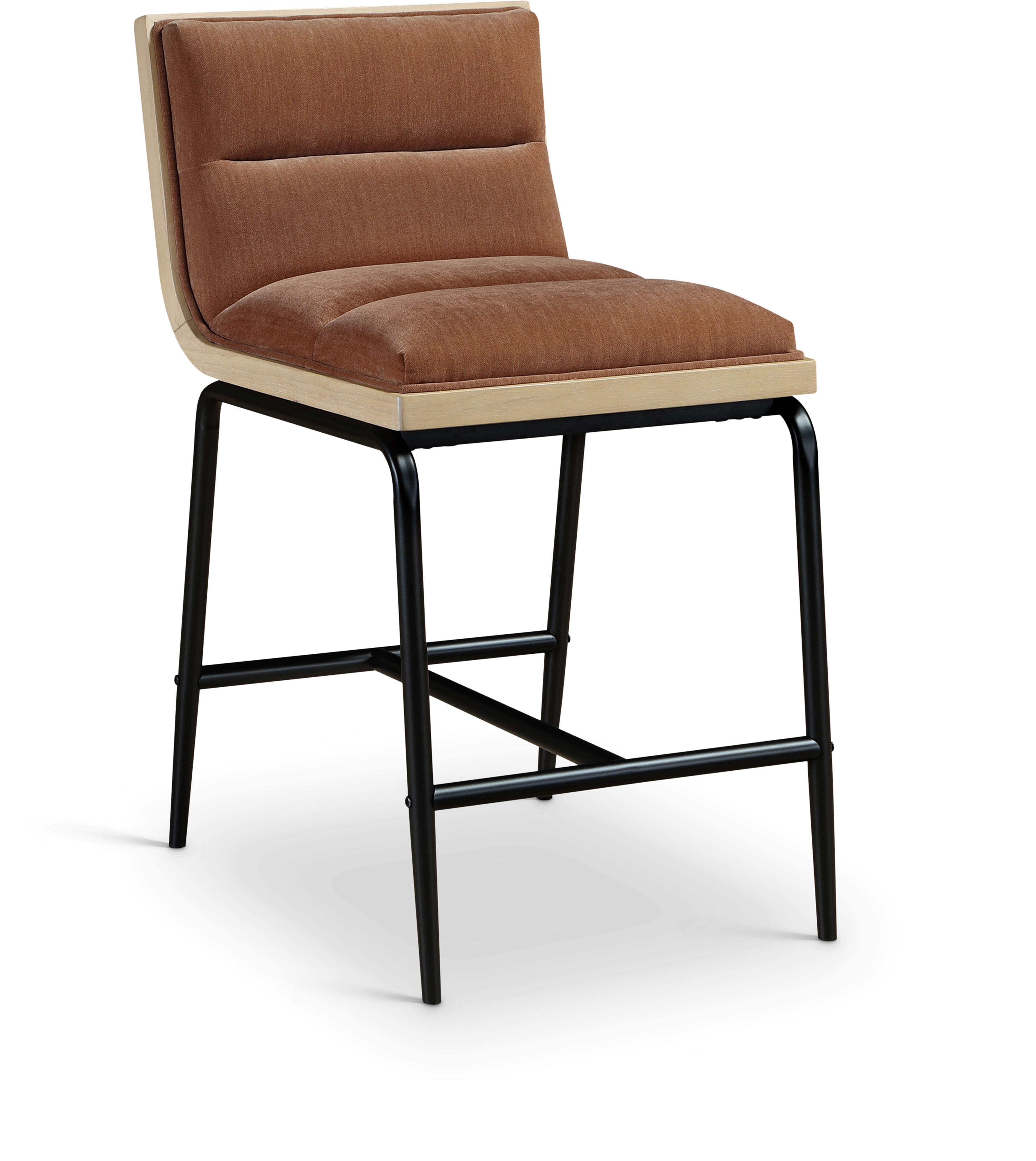 Viceroy - Fabric Upholstered Counter Stool (Set of 2) - Cognac