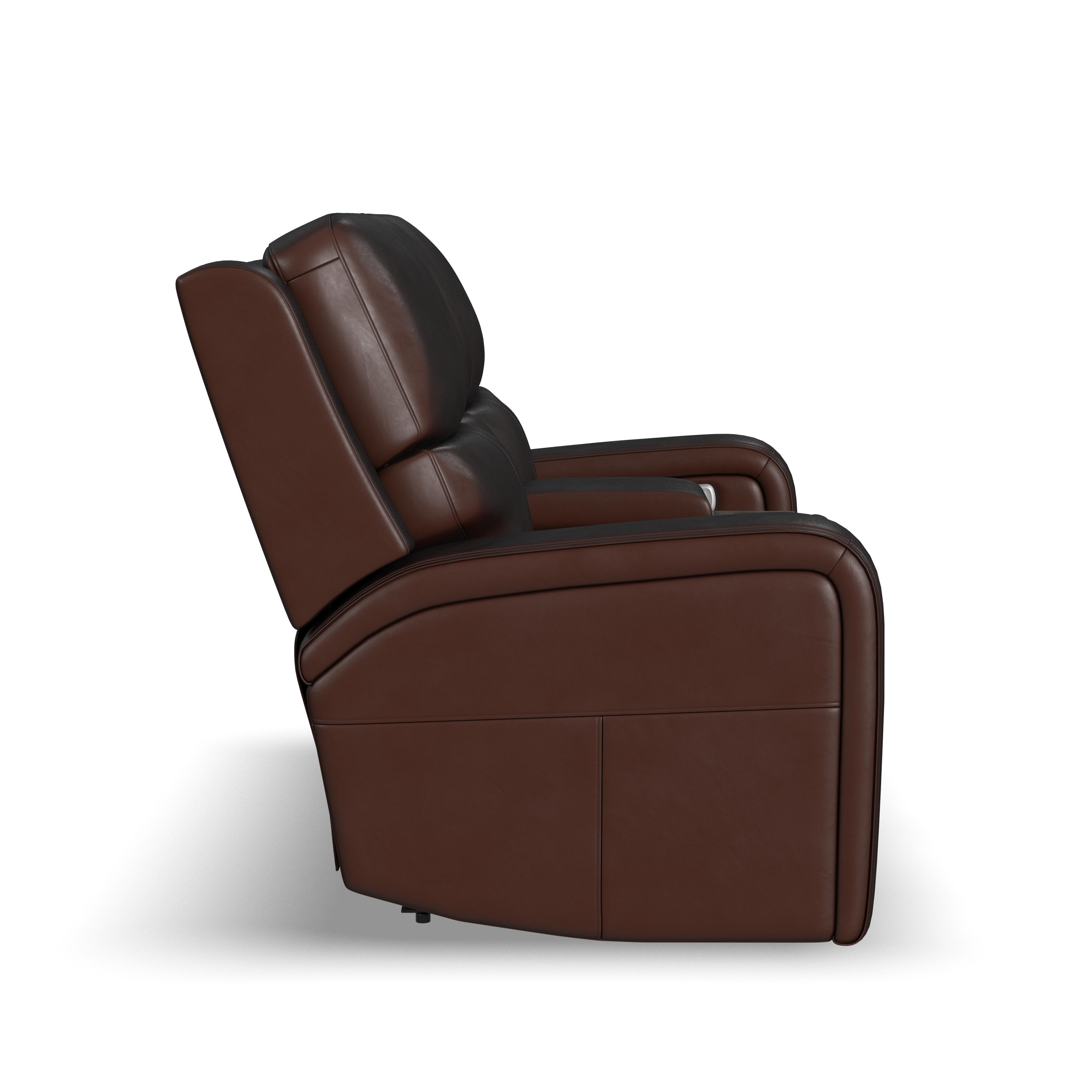 Oasis - Power Reclining Loveseat With Console, Power Headrests, Lumbar, Heat & Massage - Truffle, dark brown, view 3