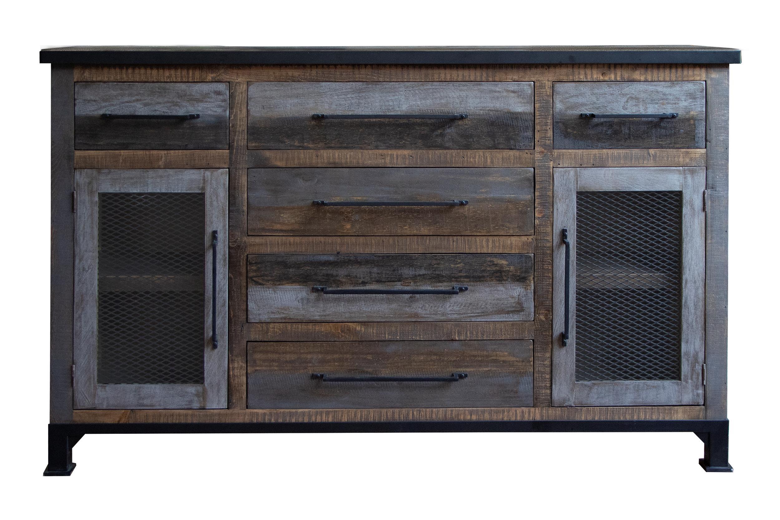 International Furniture Direct Antique Gray - Buffet - Gray / Brown