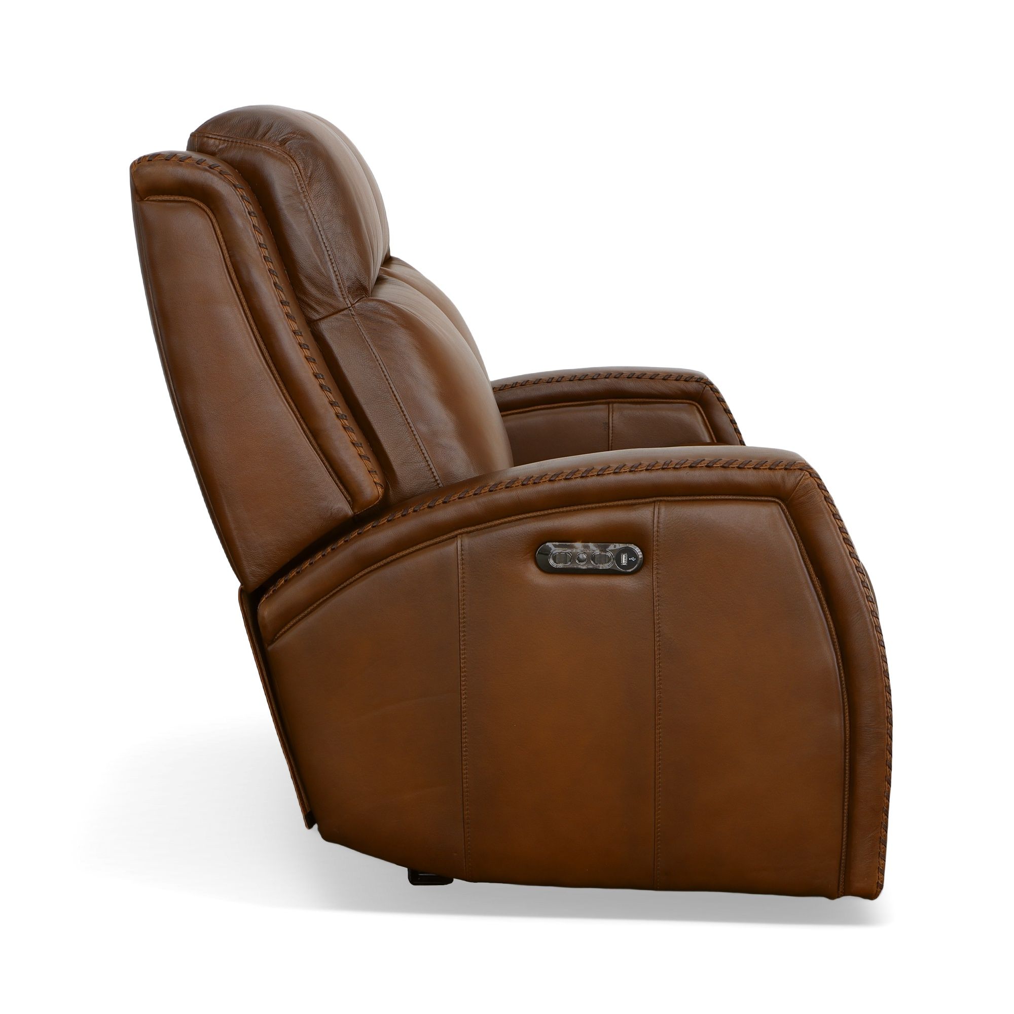 Mustang - Power Loveseat With Power Headrest - Rust, light brown, view 4