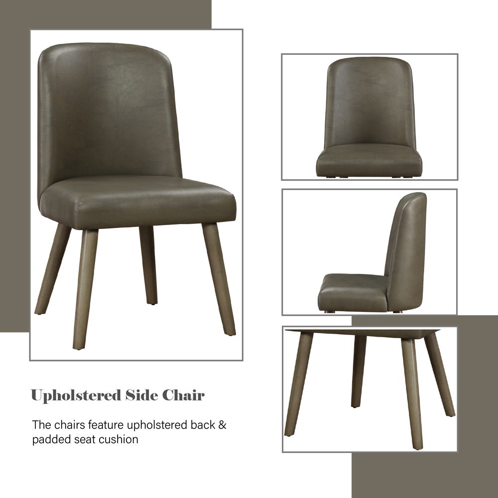 Waylon - Side Chair (Set of 2) - Gray Synthetic Leather & Gray Oak, dark gray, view 5