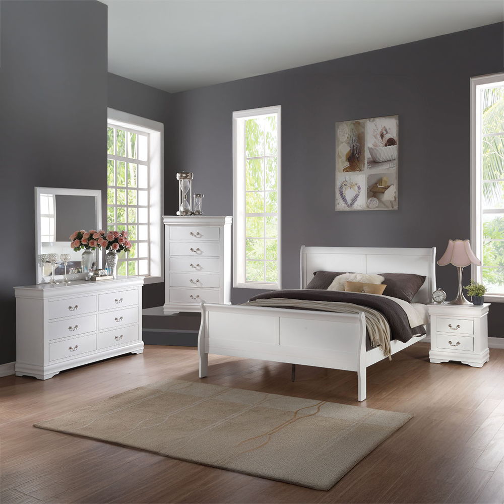 Louis Philippe - Queen Bed - White, white, view 6