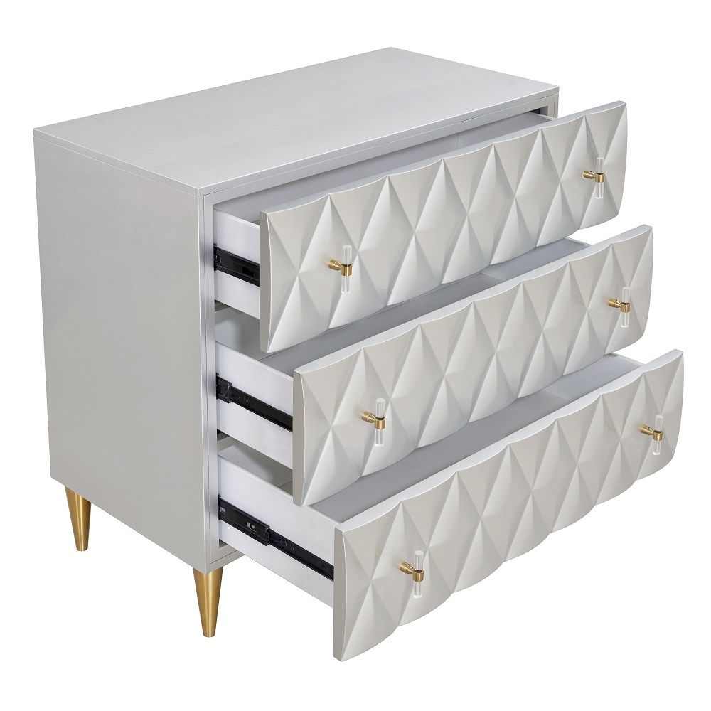 Anson - Console Cabinet - Metallic Silver & Champagne, light gray, view 4