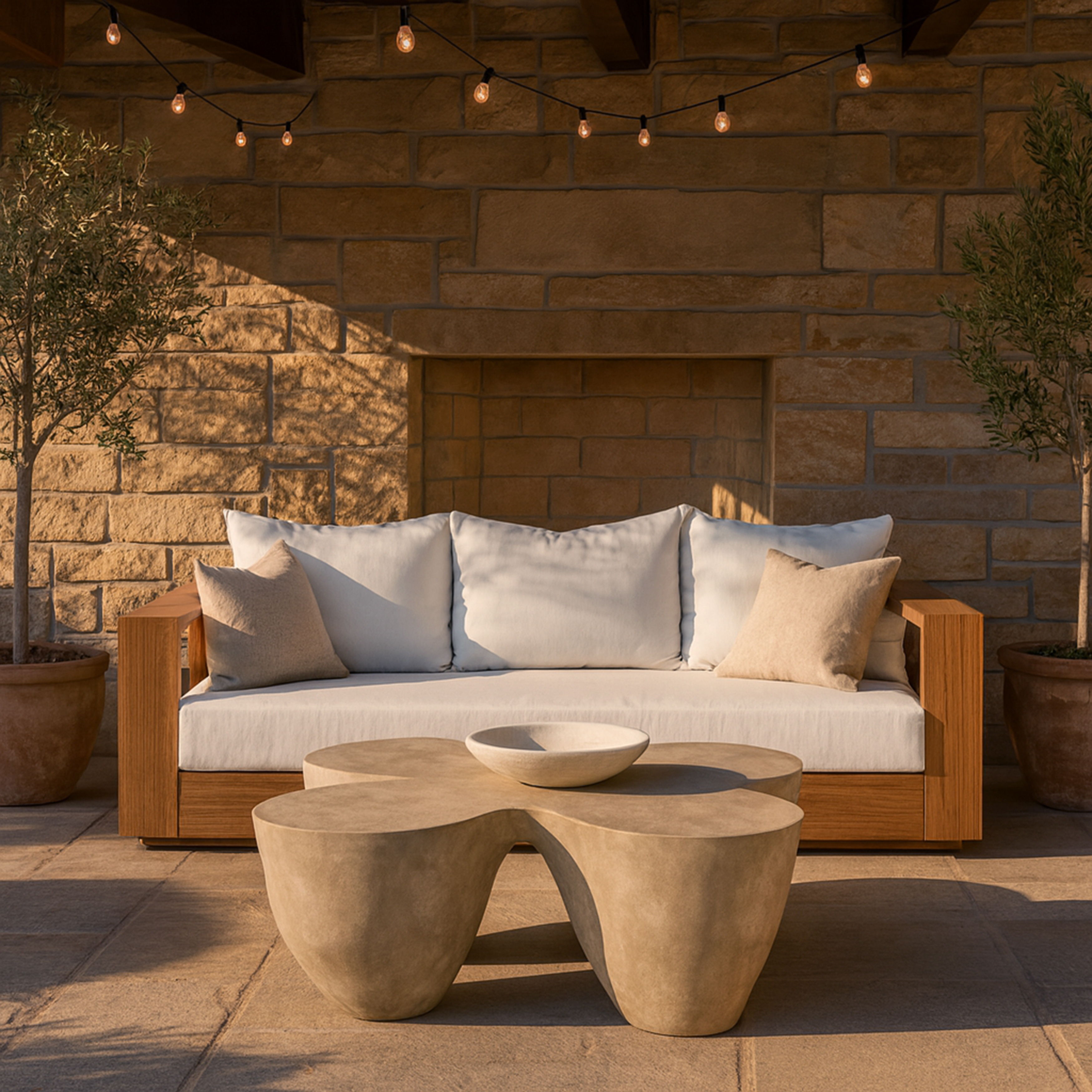 Fiore - Concrete Coffee Table - Beige
