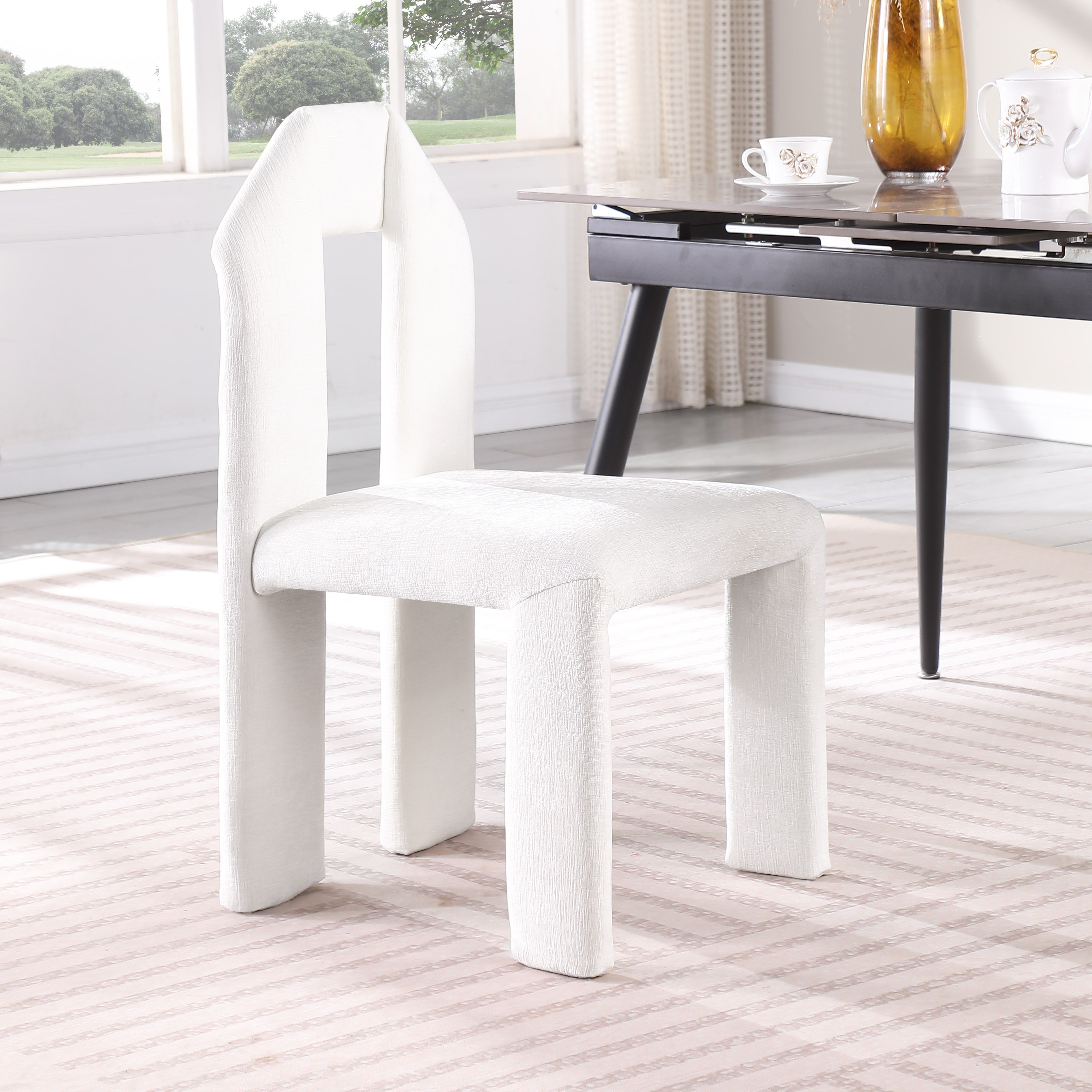 Bennett - Chenille Dining Chair (Set of 2) - Cream