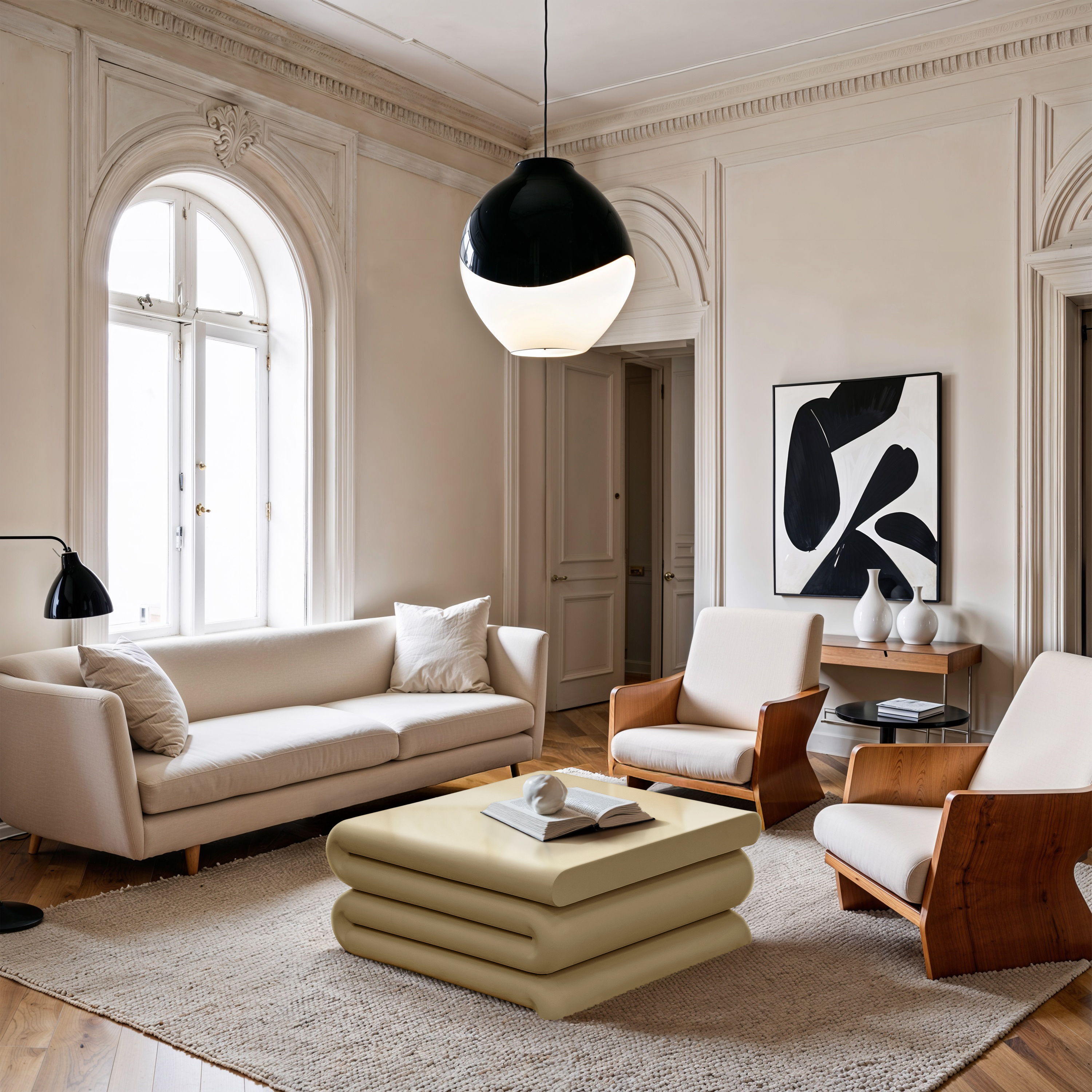 Roland - Iron Coffee Table - Beige