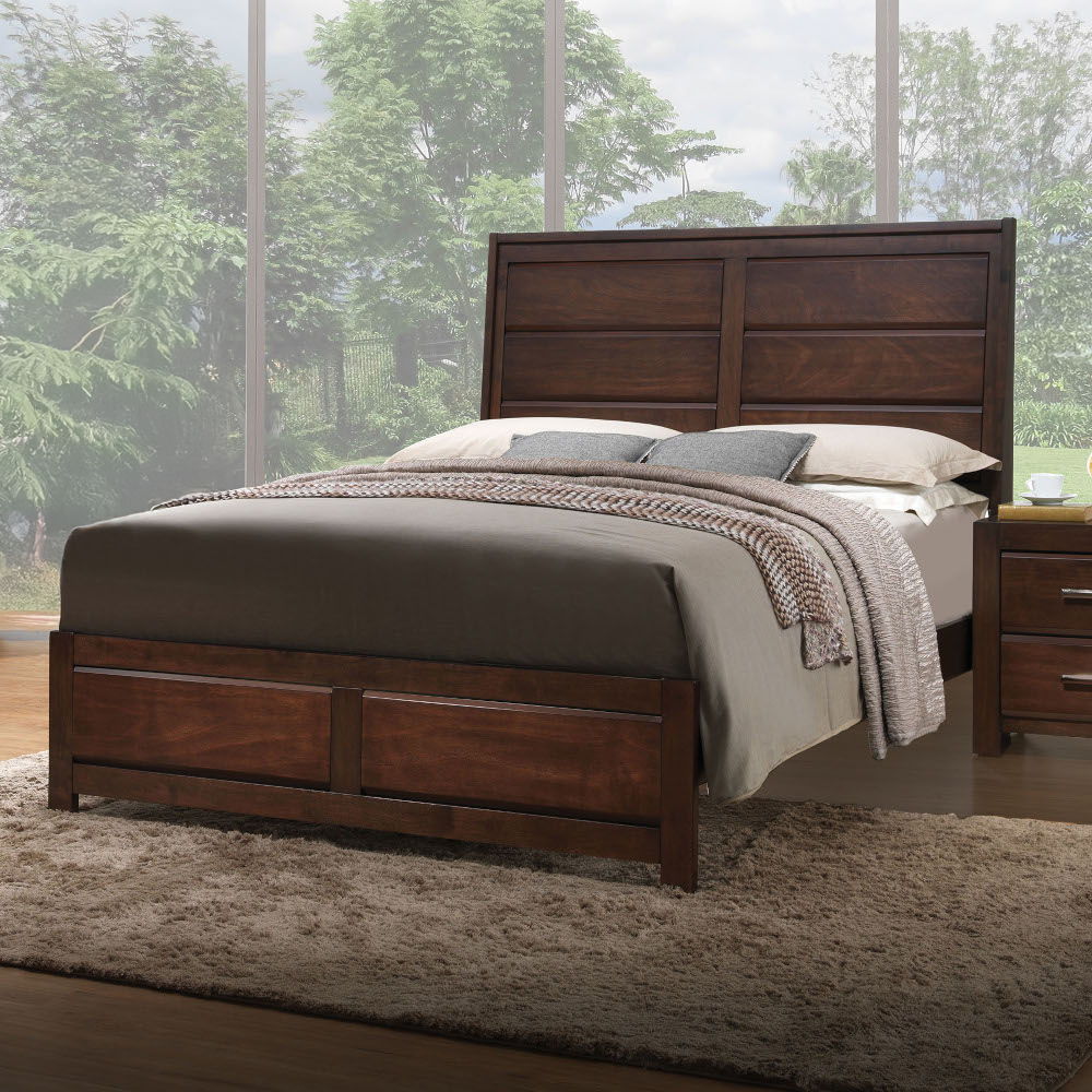 Oberreit - Queen Bed - Walnut, dark brown