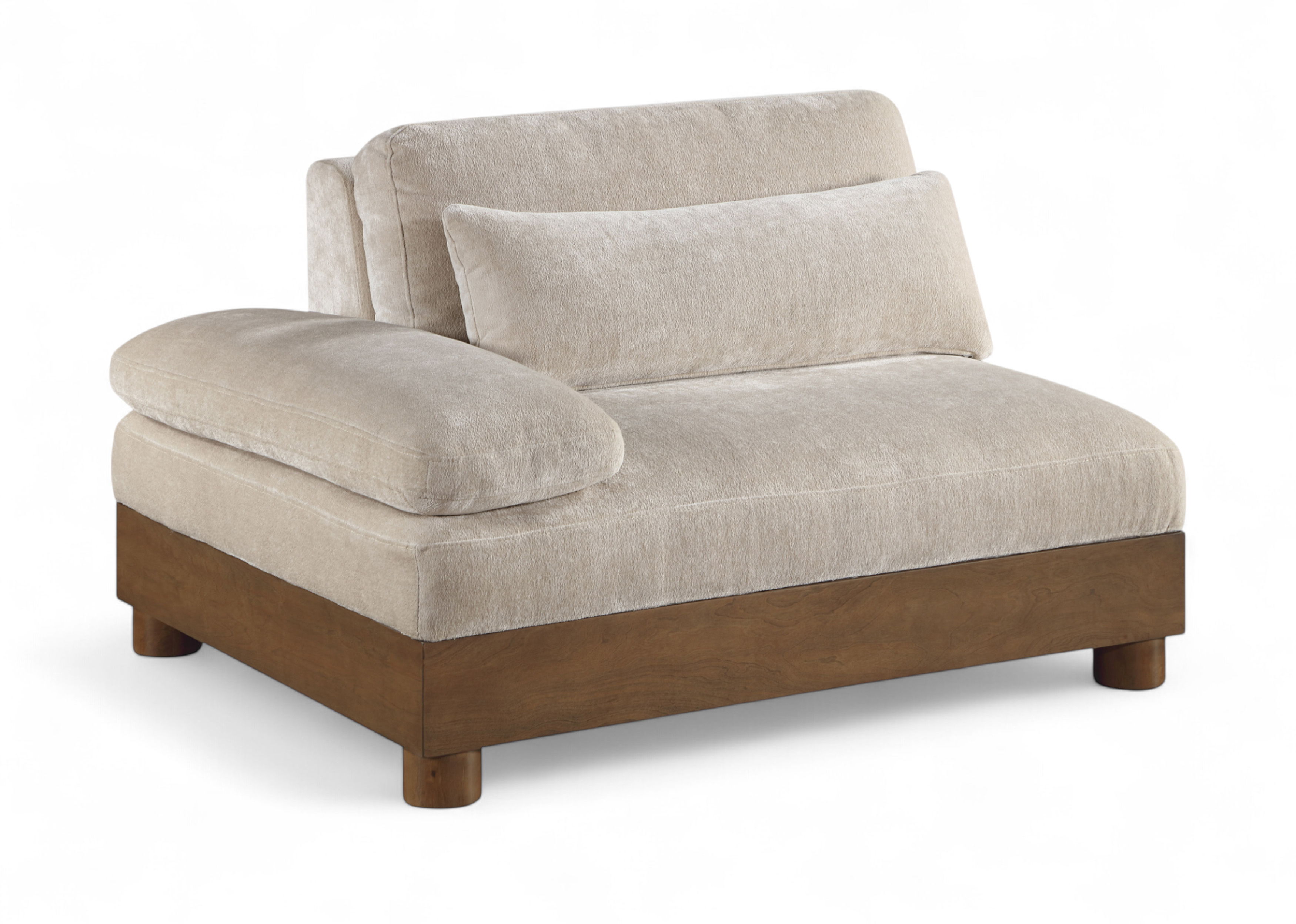 Chenille Fabric Upholstered Modular Left Arm Chair