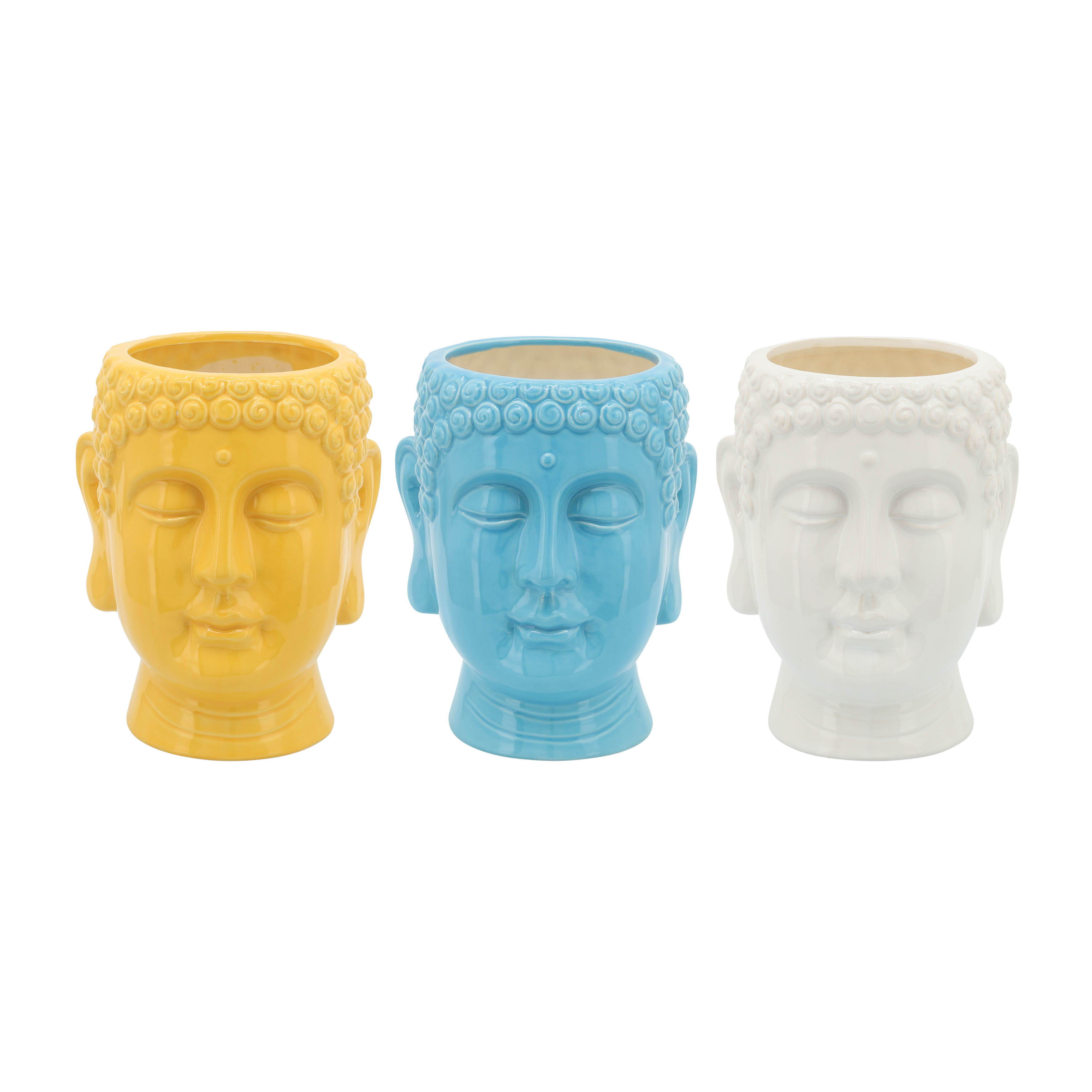 (Set of 3) Buddha Citronella Candle 8.5\" - Multi 40Oz