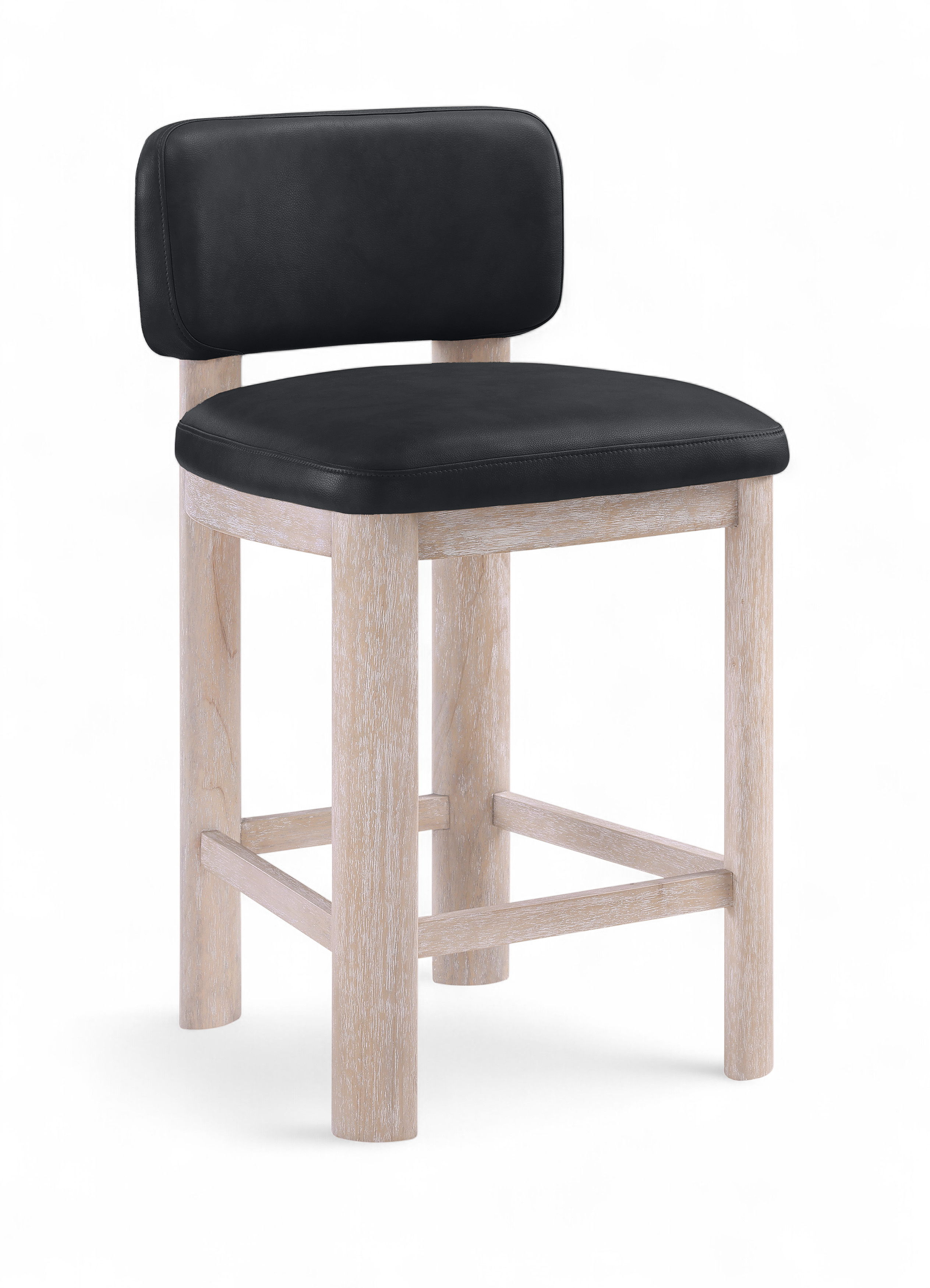 Paloma - Vegan Leather Upholstered Counter Stool (Set of 2) - Black