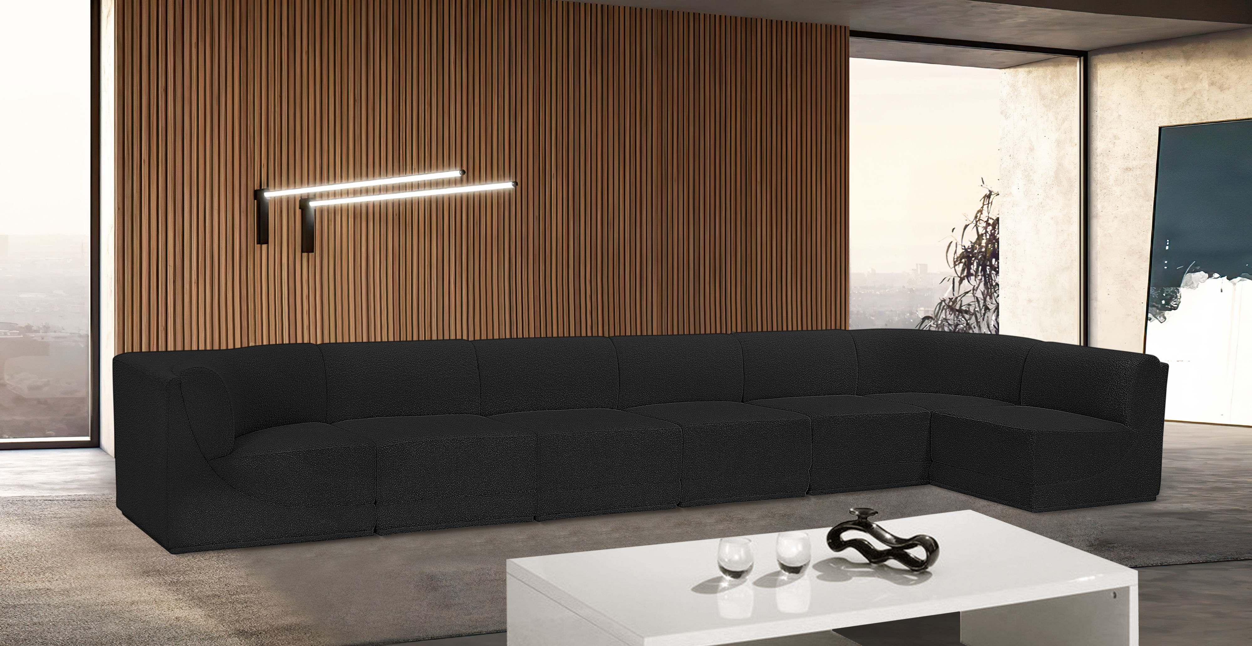 Ollie - 7 Piece Modular Sectional - Black