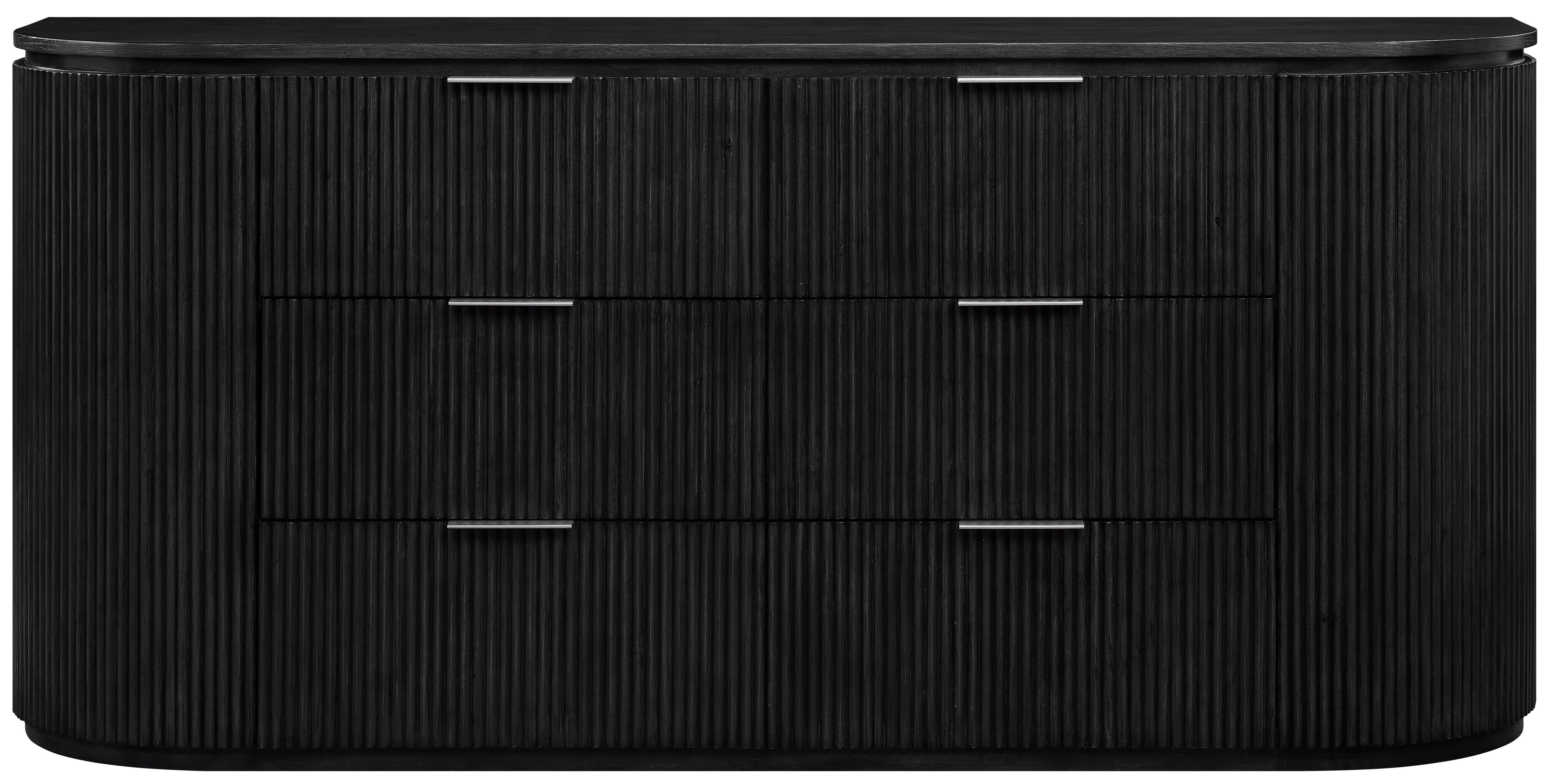 Astrid - Solid Wood And Oak Veneer Dresser - Black