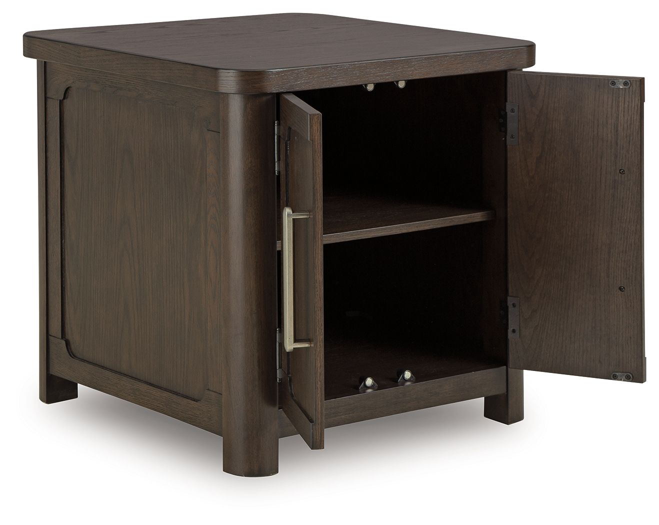 Ashley Furniture Breckington - Rectangular 2-door End Table - Dark Brown - Image 3