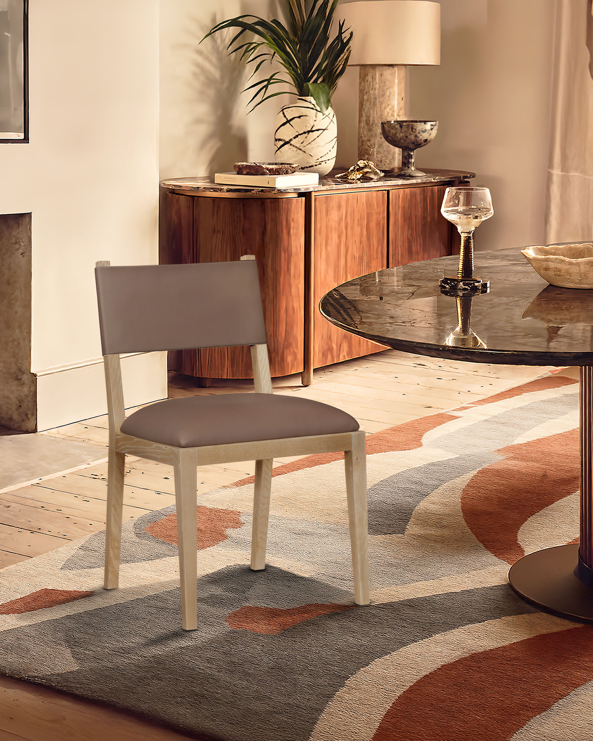 Avon - Vegan Leather Dining Side Chair (Set of 2) - Brown
