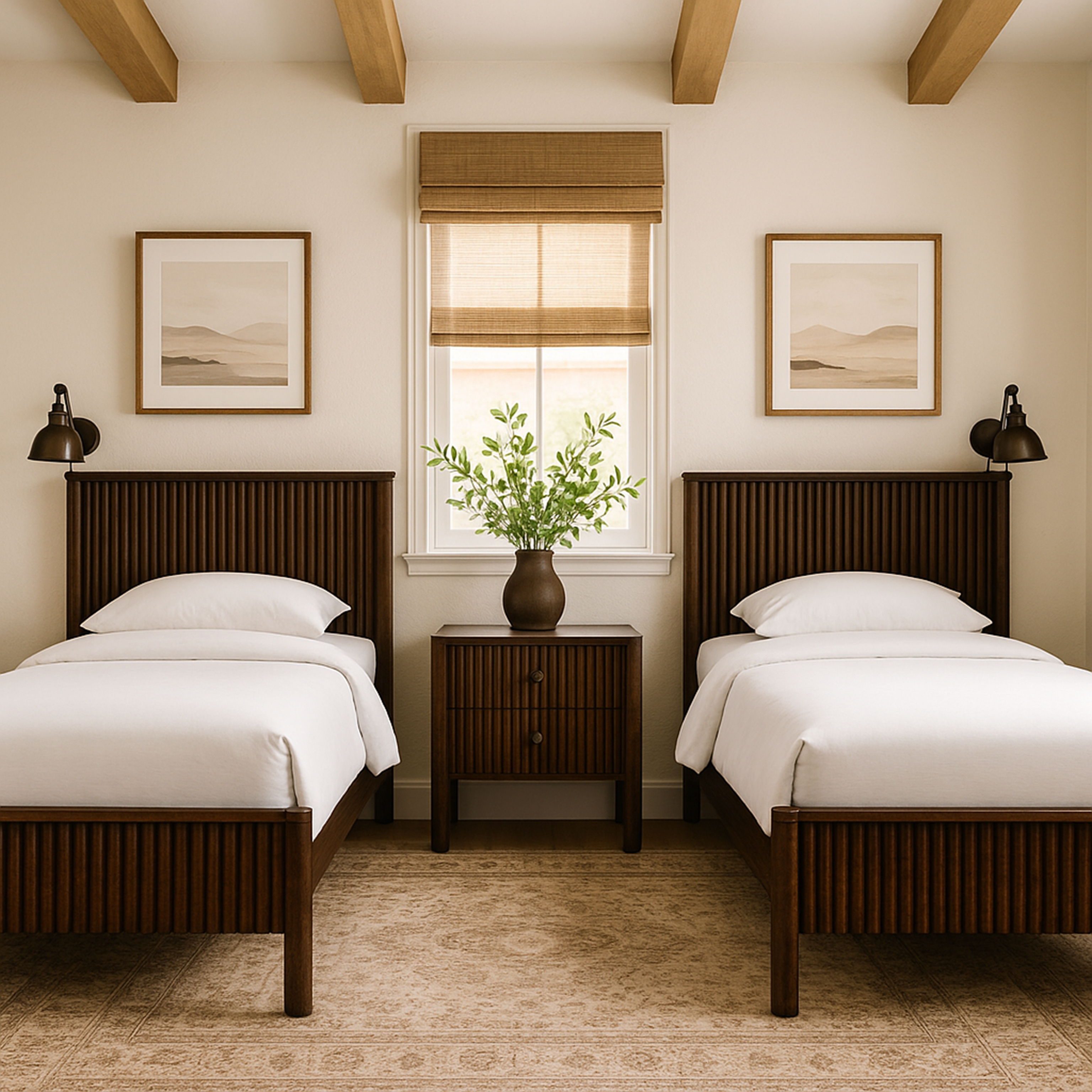 Kivo - Solid Twin Bed - Walnut