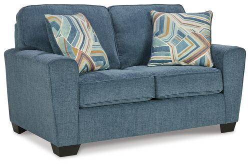 Cashton - Loveseat - Blue, blue