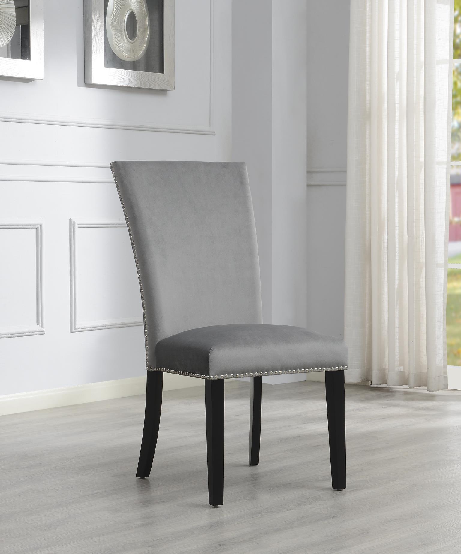 D135 - Velvet Dining Chair (Set of 2) - Gray