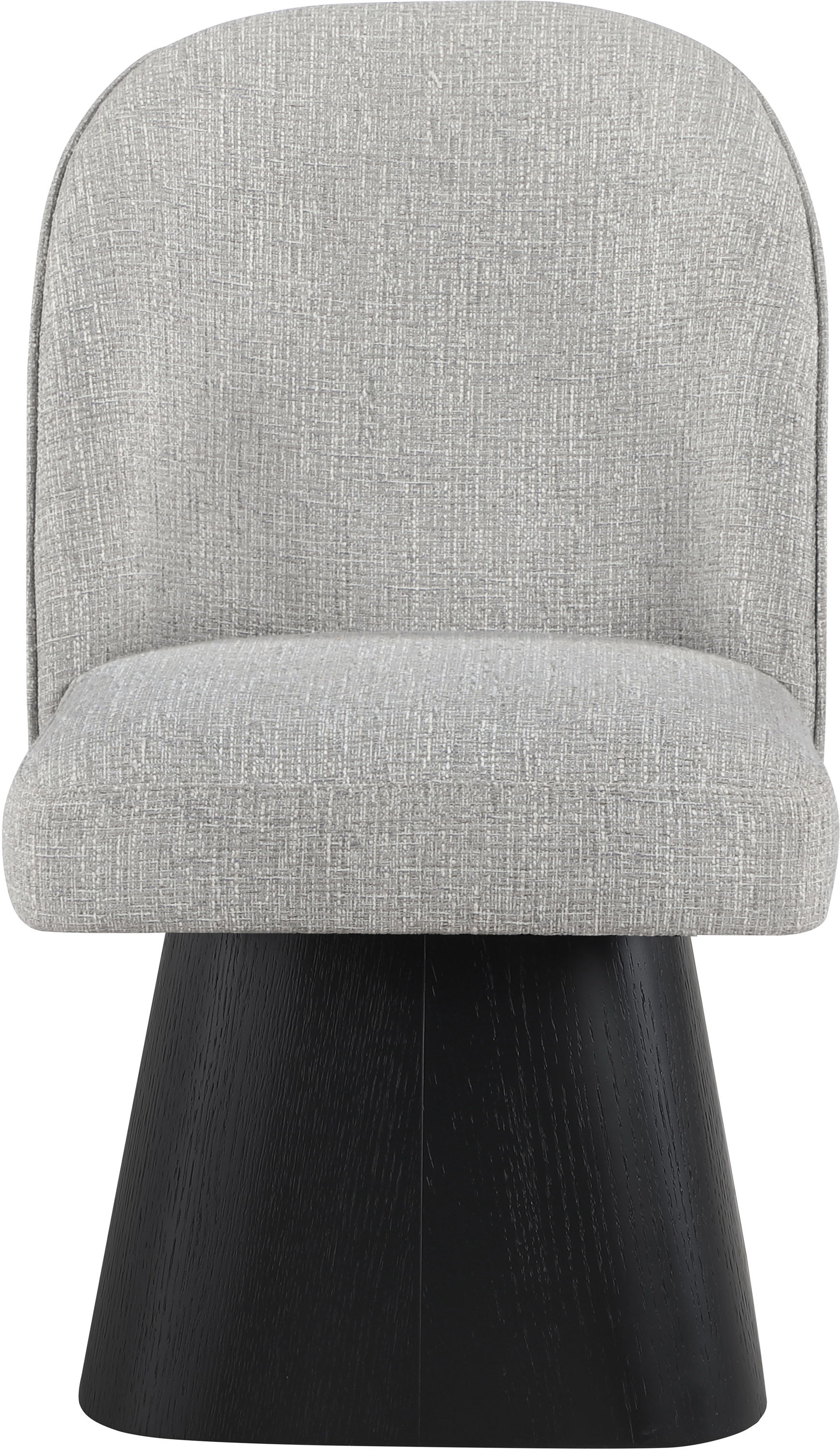 Marlowe - Linen Textured Fabric Upholstered Swivel Dining Side Chair - Grey