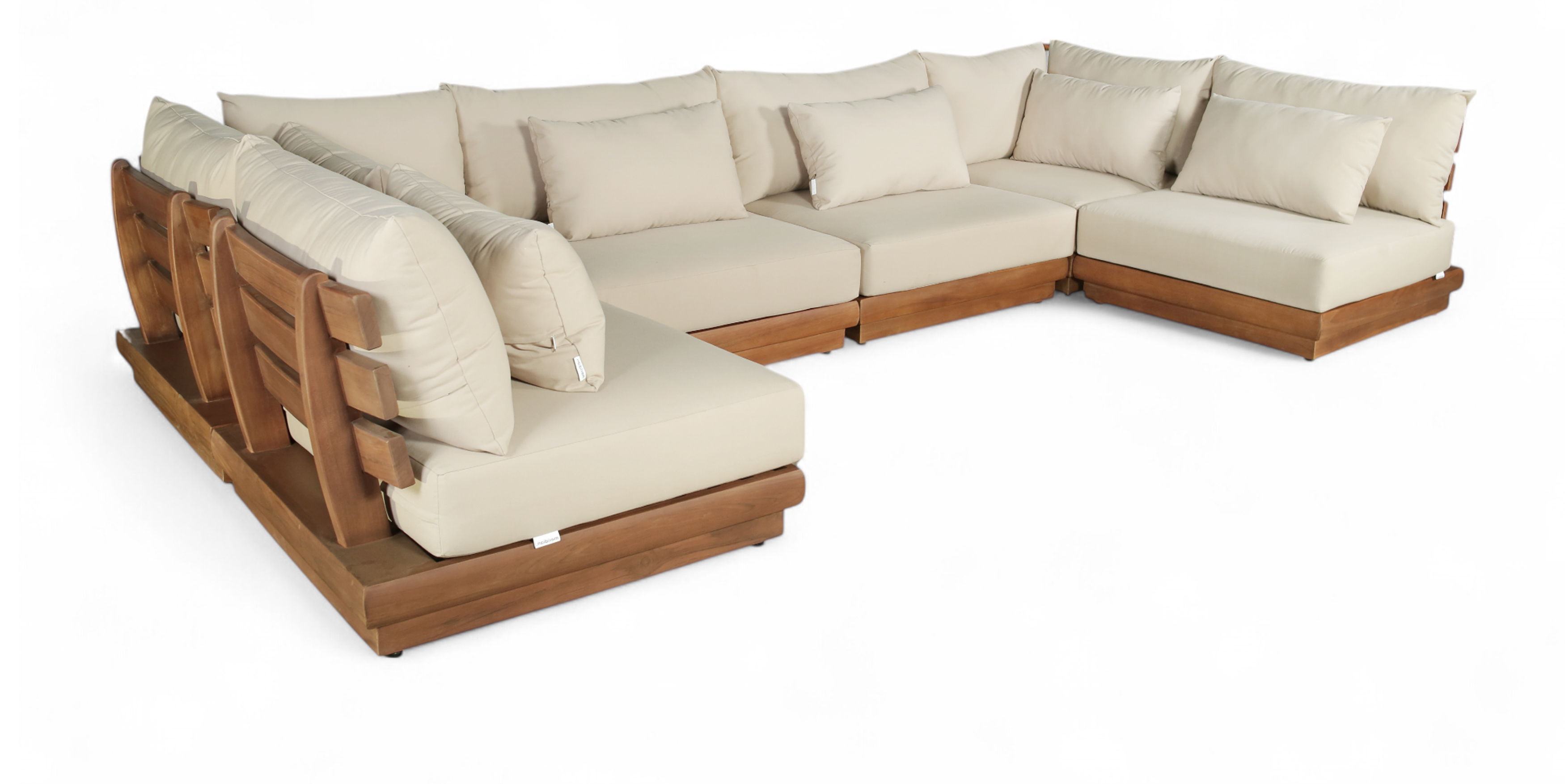 6 Pc · Water Resistant Fabric 150" Upholstered Outdoor Patio Modular Sectional