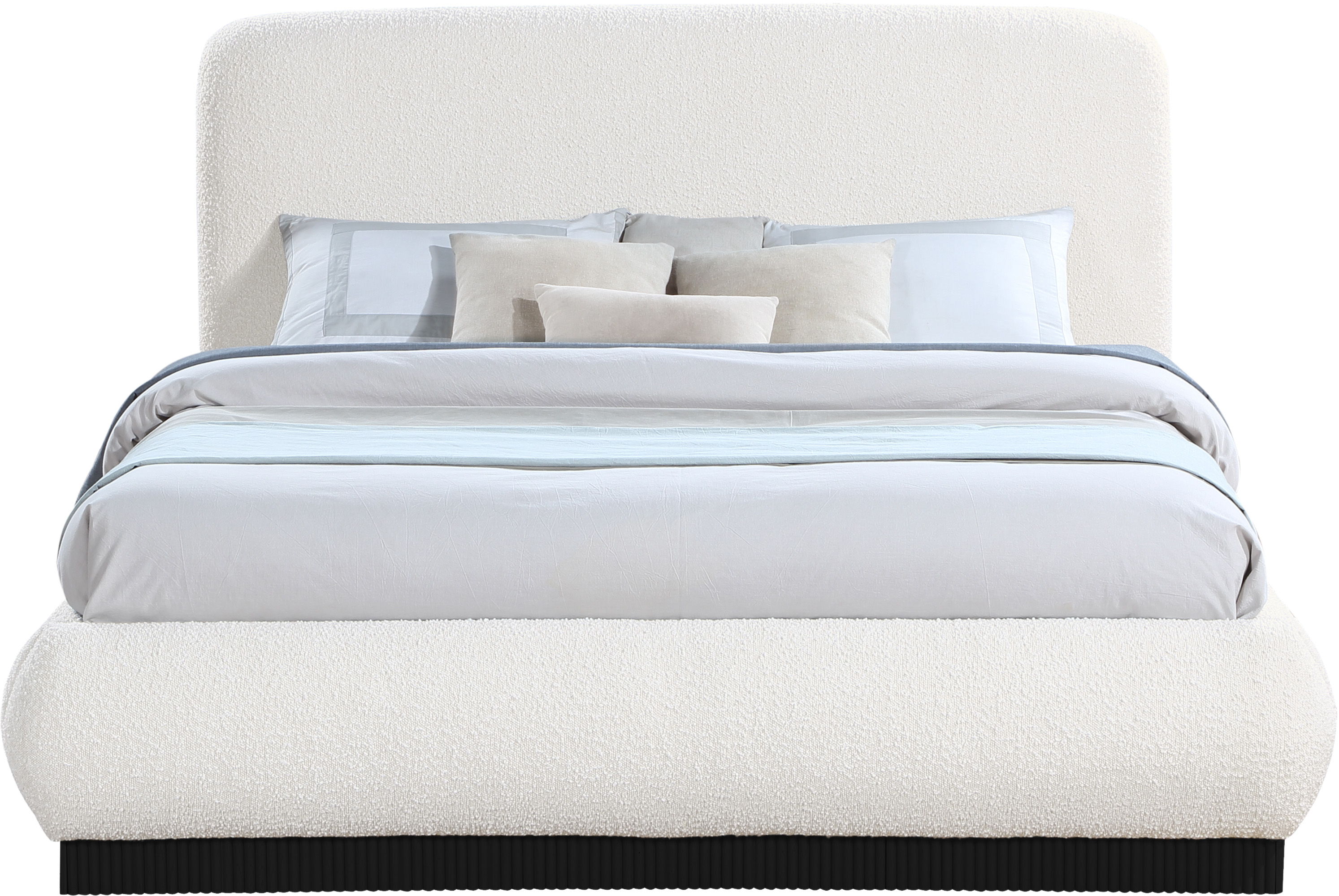 Rigby - King Bed With Black Base - Cream