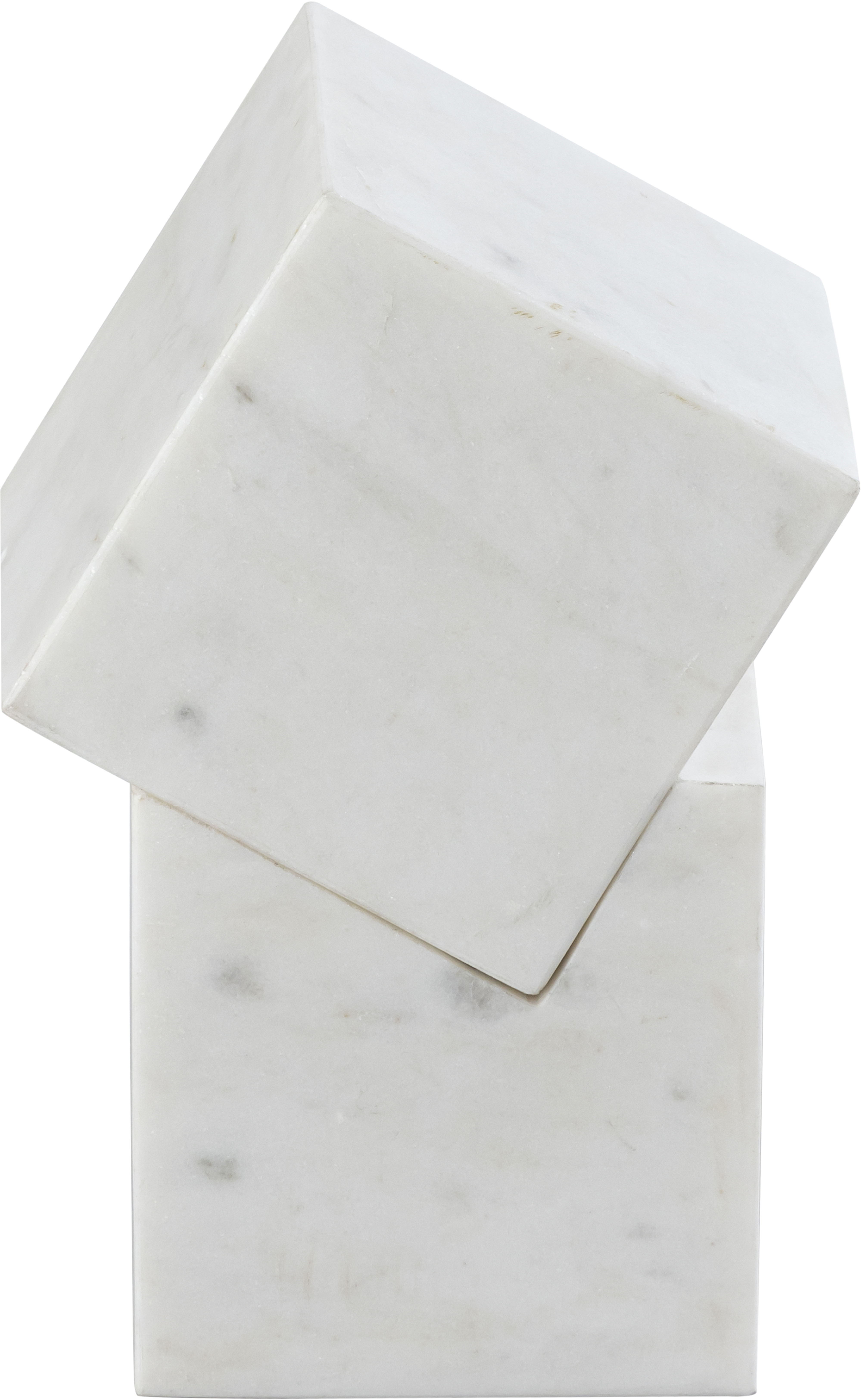 Quad - Marble Decorative Cube - White