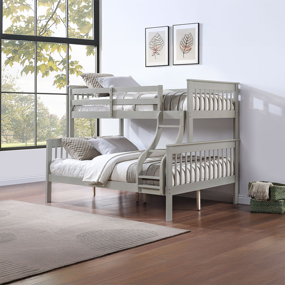 Marita - Twin Over Full Bunk Bed - Gray, gray
