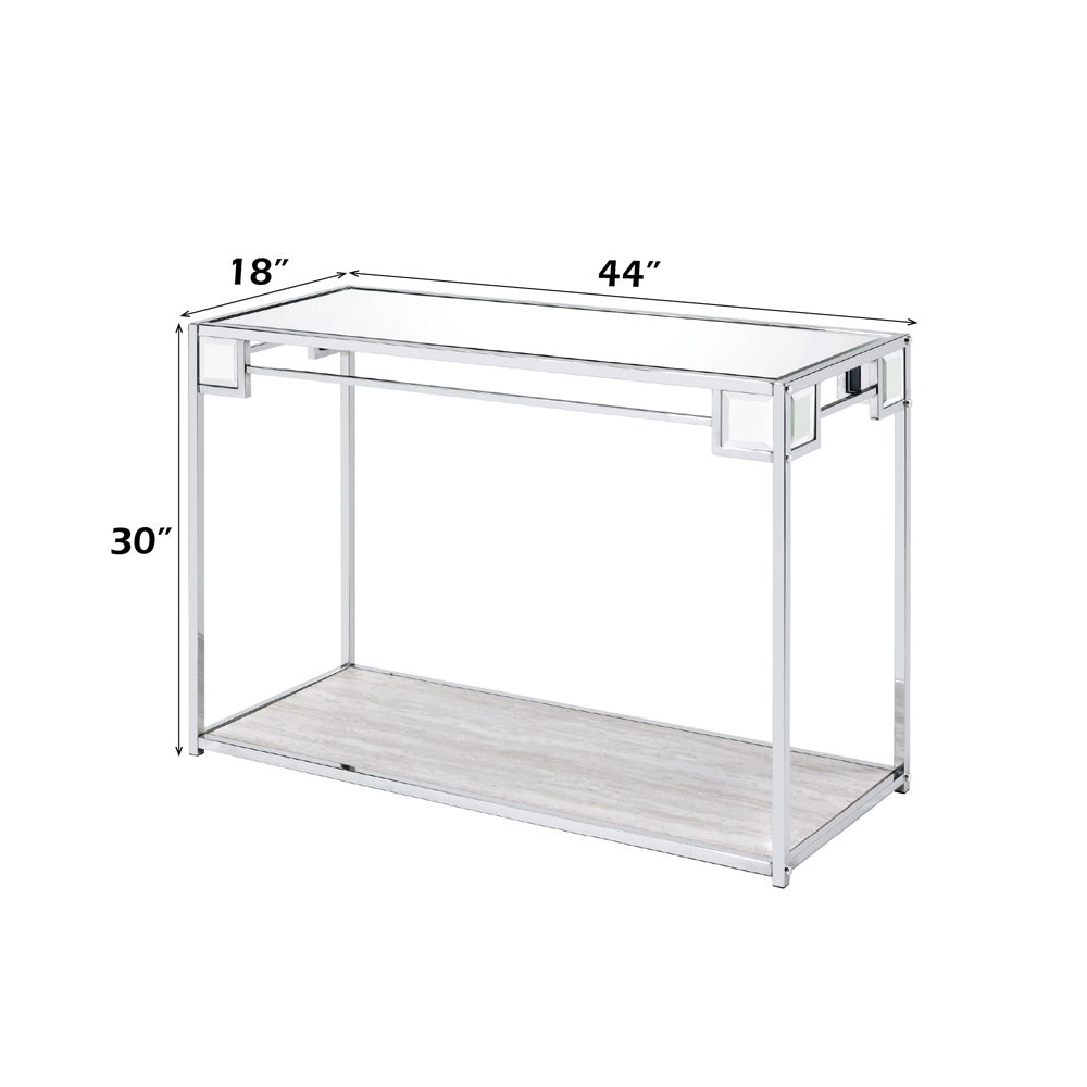 Asbury - Console Table - Mirrored & Chrome, silver, view 3
