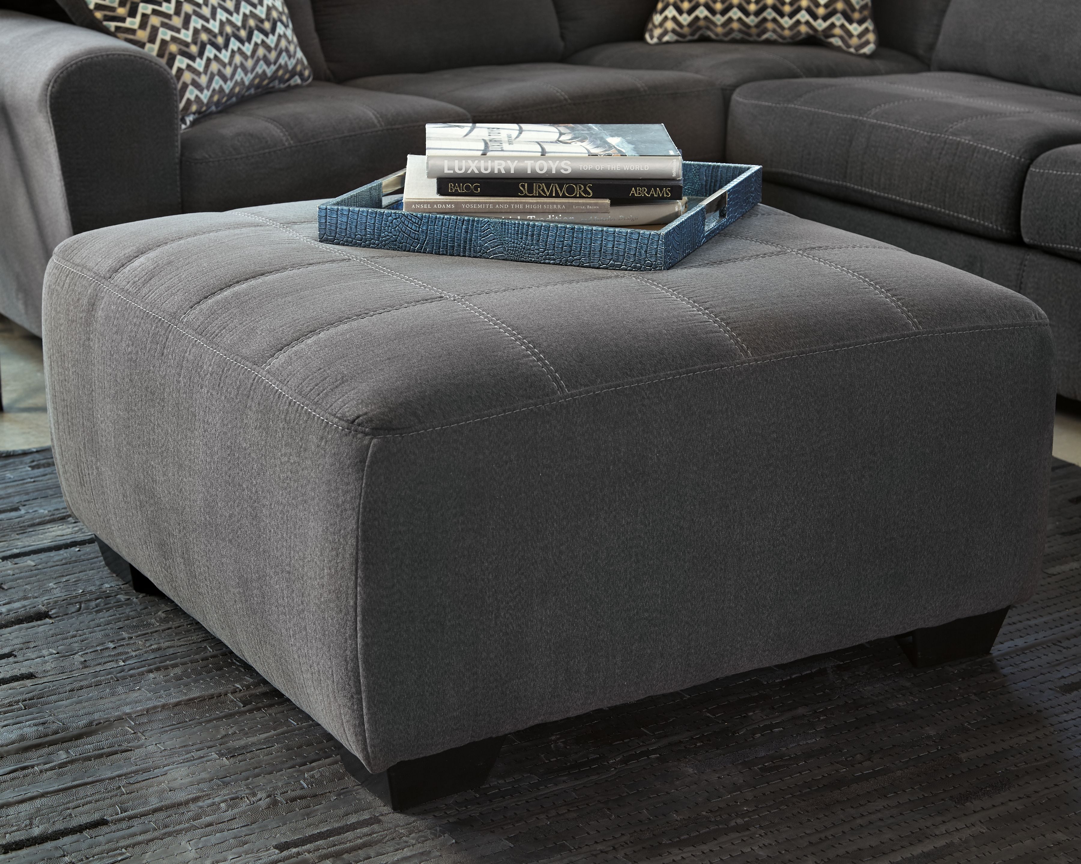 Ashley Furniture Ambee - Oversized Accent Ottoman - Slate - Image 2