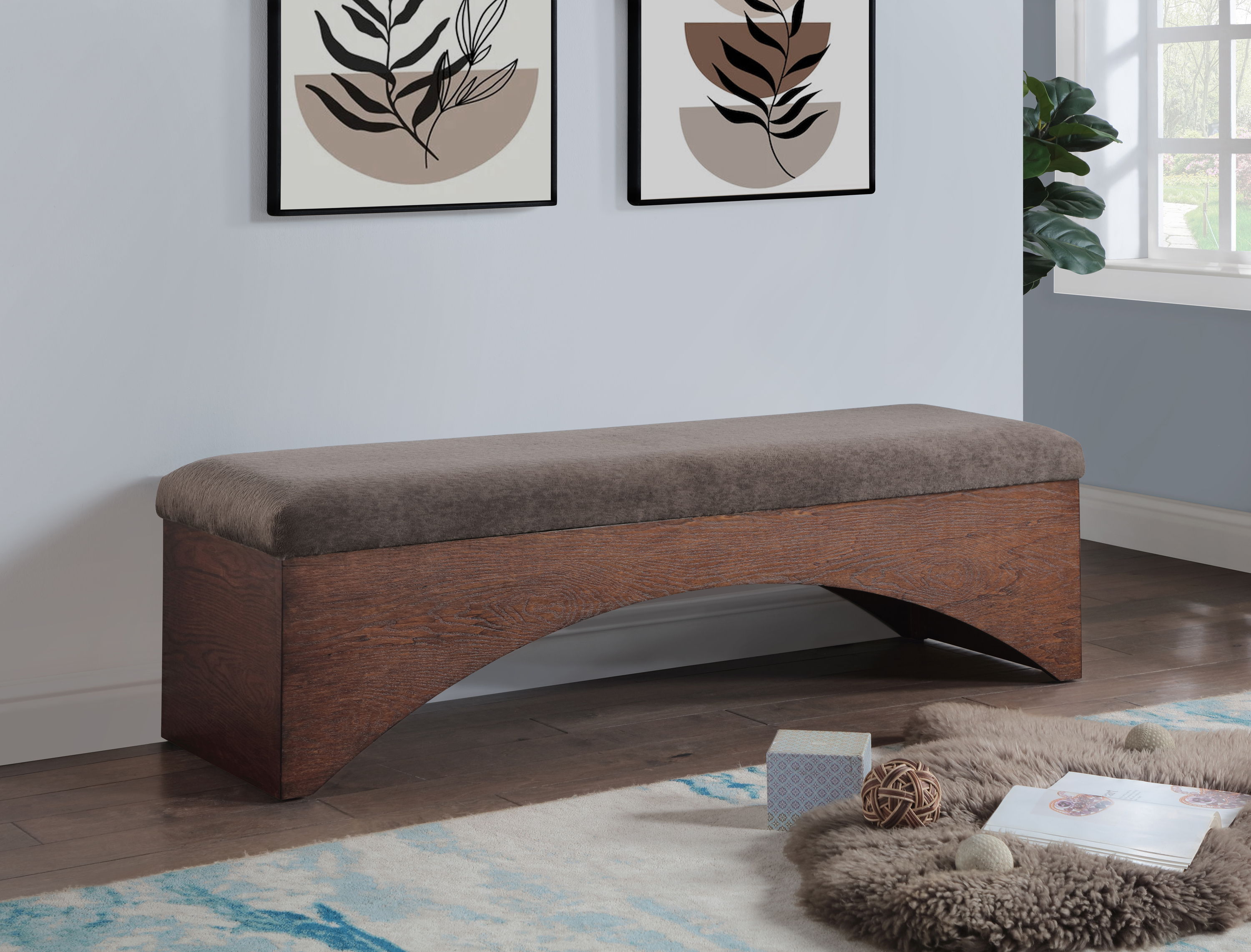 Lawson - Bench With Brown Base - Brown