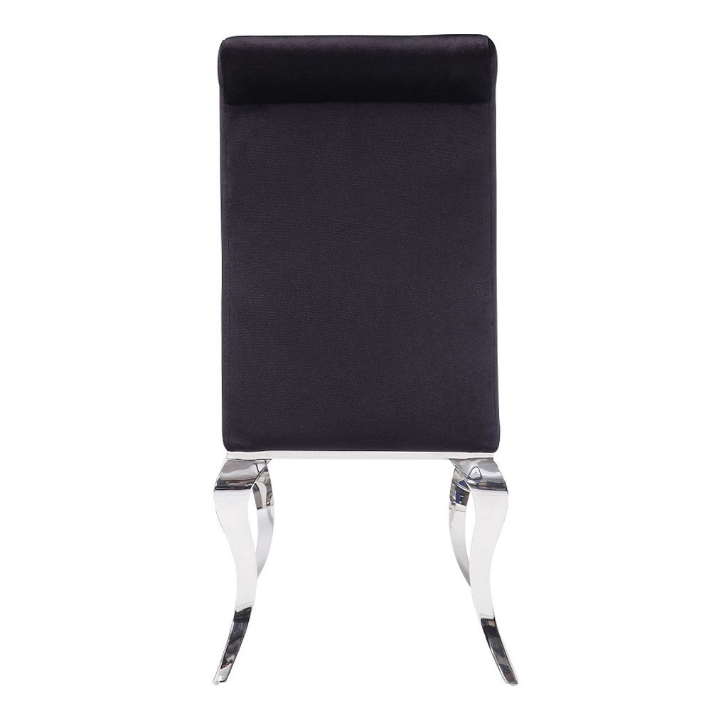 Fabiola - Side Chair (Set of 2) - Black Fabric & Stainless Steel, black, view 4