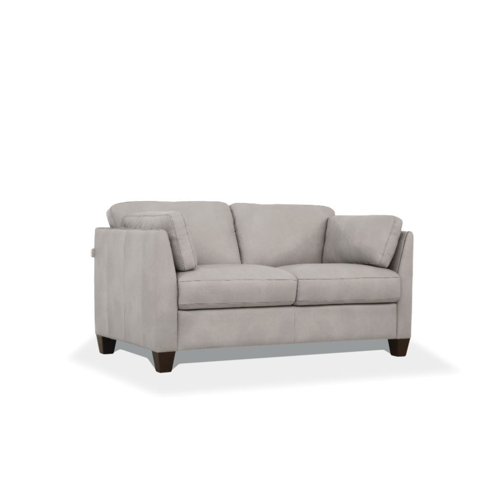 Matias - Loveseat - Dusty White Leather, white