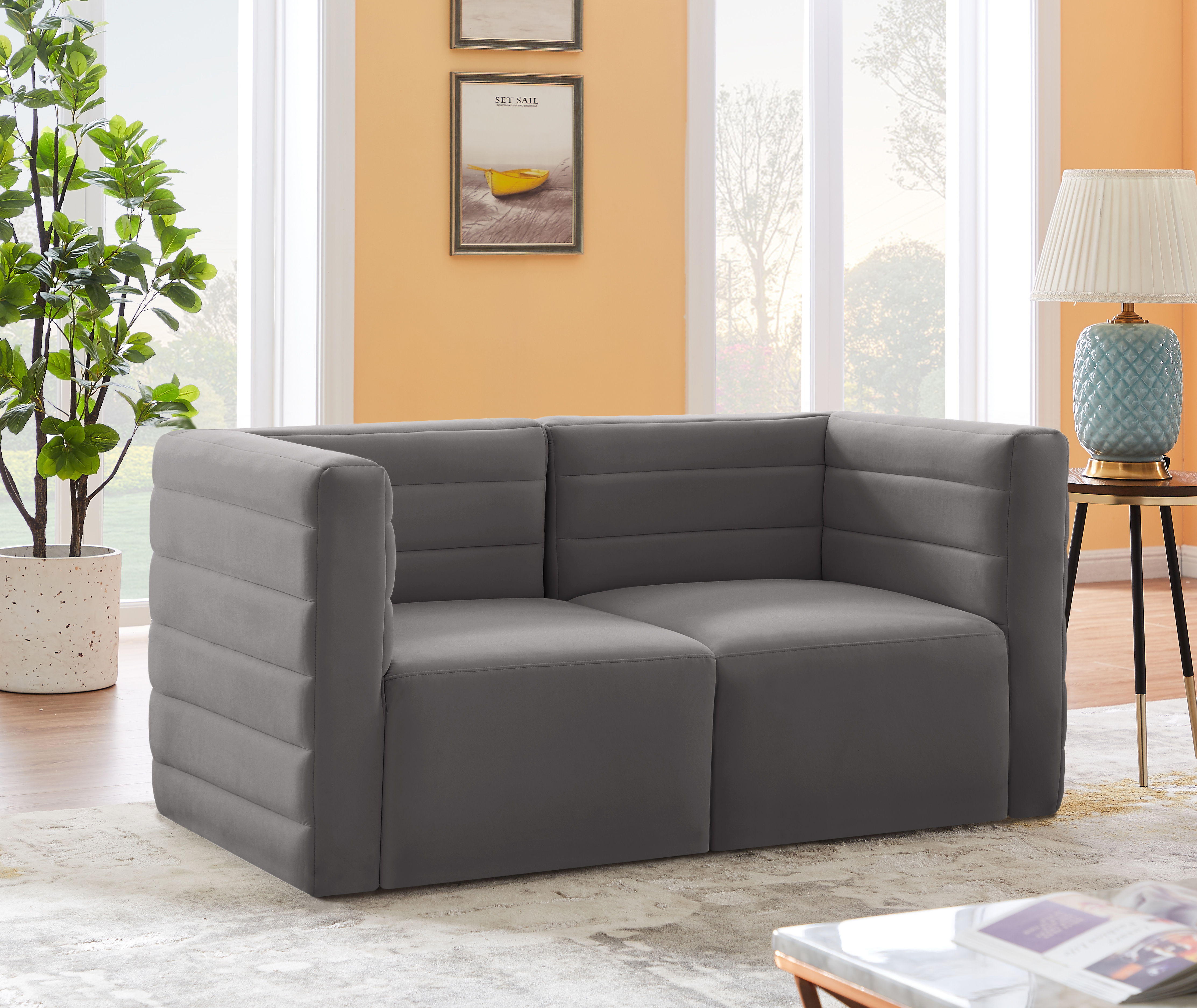 Quincy - 2 Piece Modular Sofa - Gray