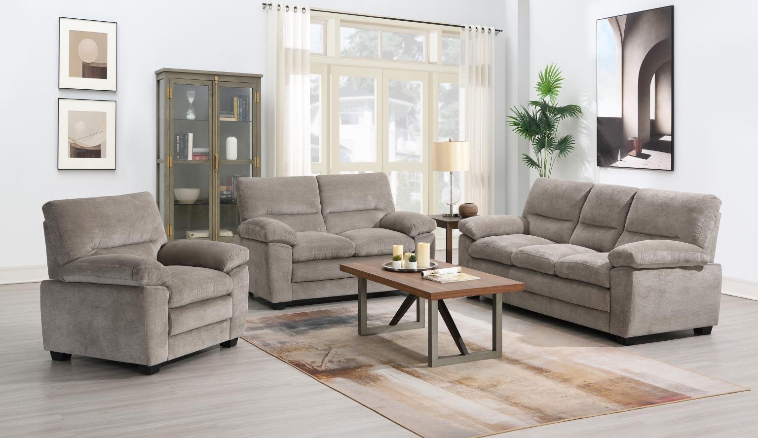 U531 - 2 Piece Living Room Set (Sofa & Loveseat) - Gray