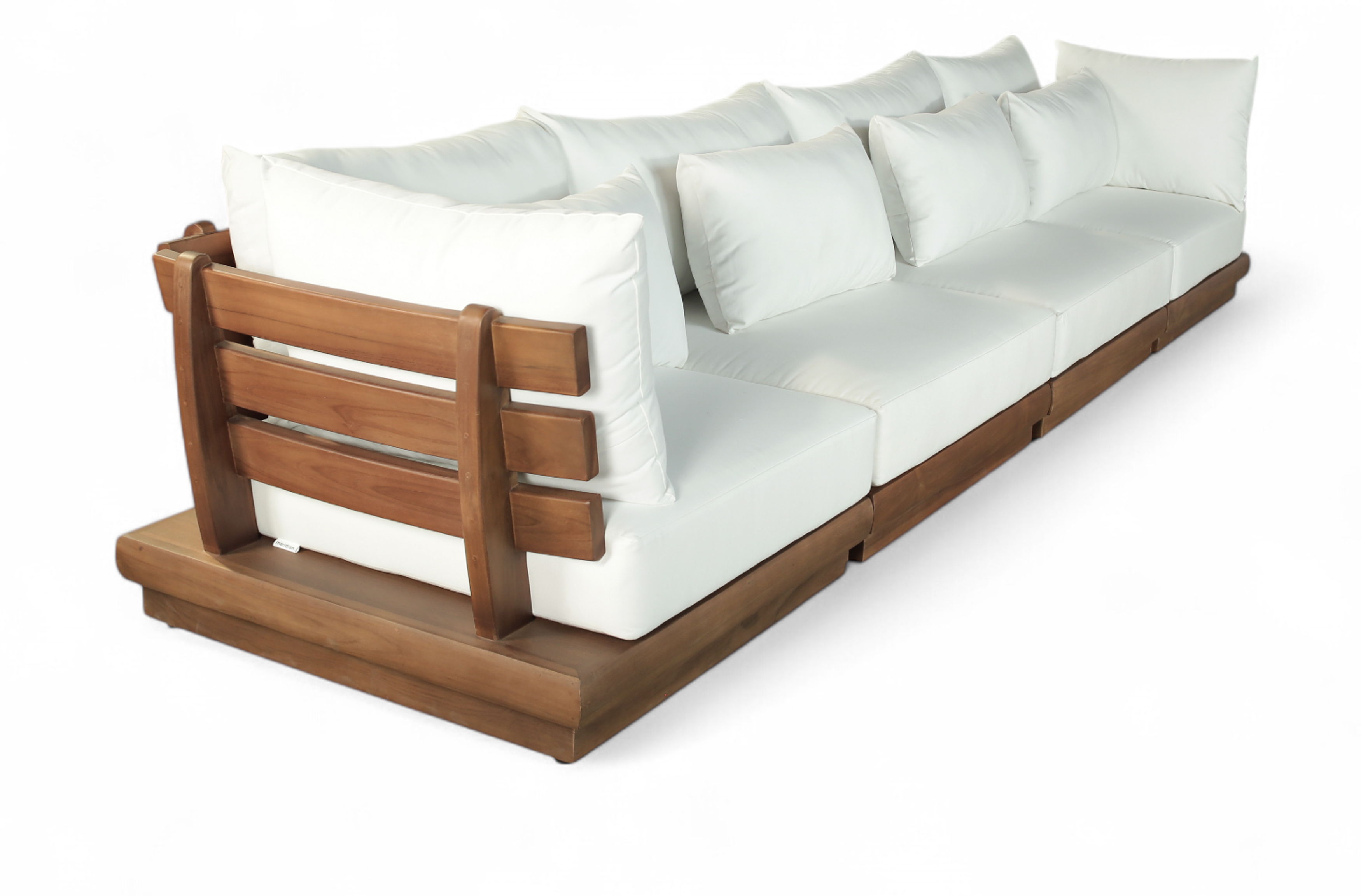 4 Pc · Water Resistant Fabric 150" Upholstered Outdoor Patio Modular Sofa - Off
