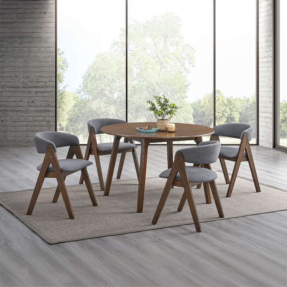 Keiki - Round Dining Table - Walnut, dark brown, view 3