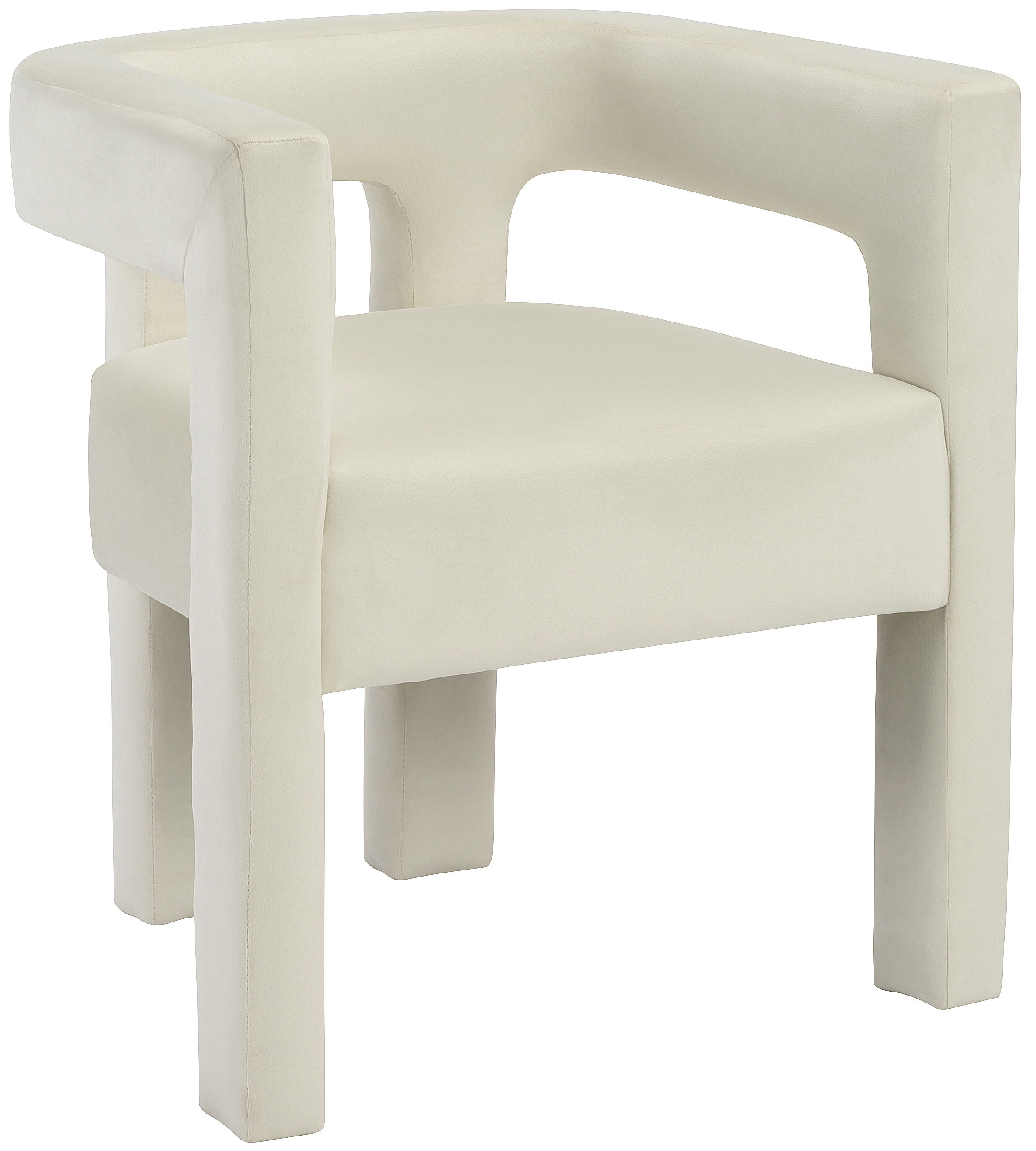 Athena - Velvet Dining Chair - Cream