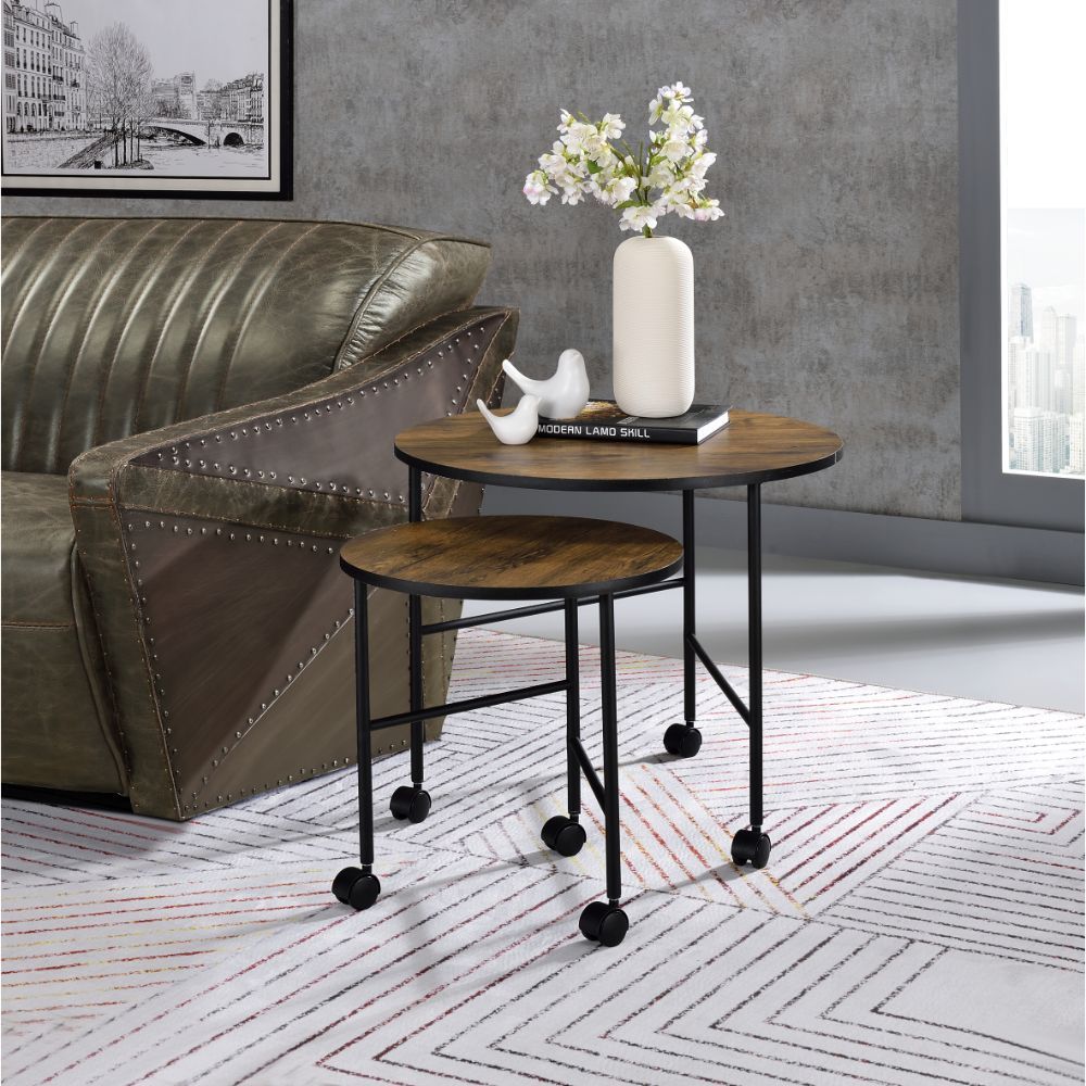 Oblis - Nesting Table Set - Vintage Oak, light brown, view 3