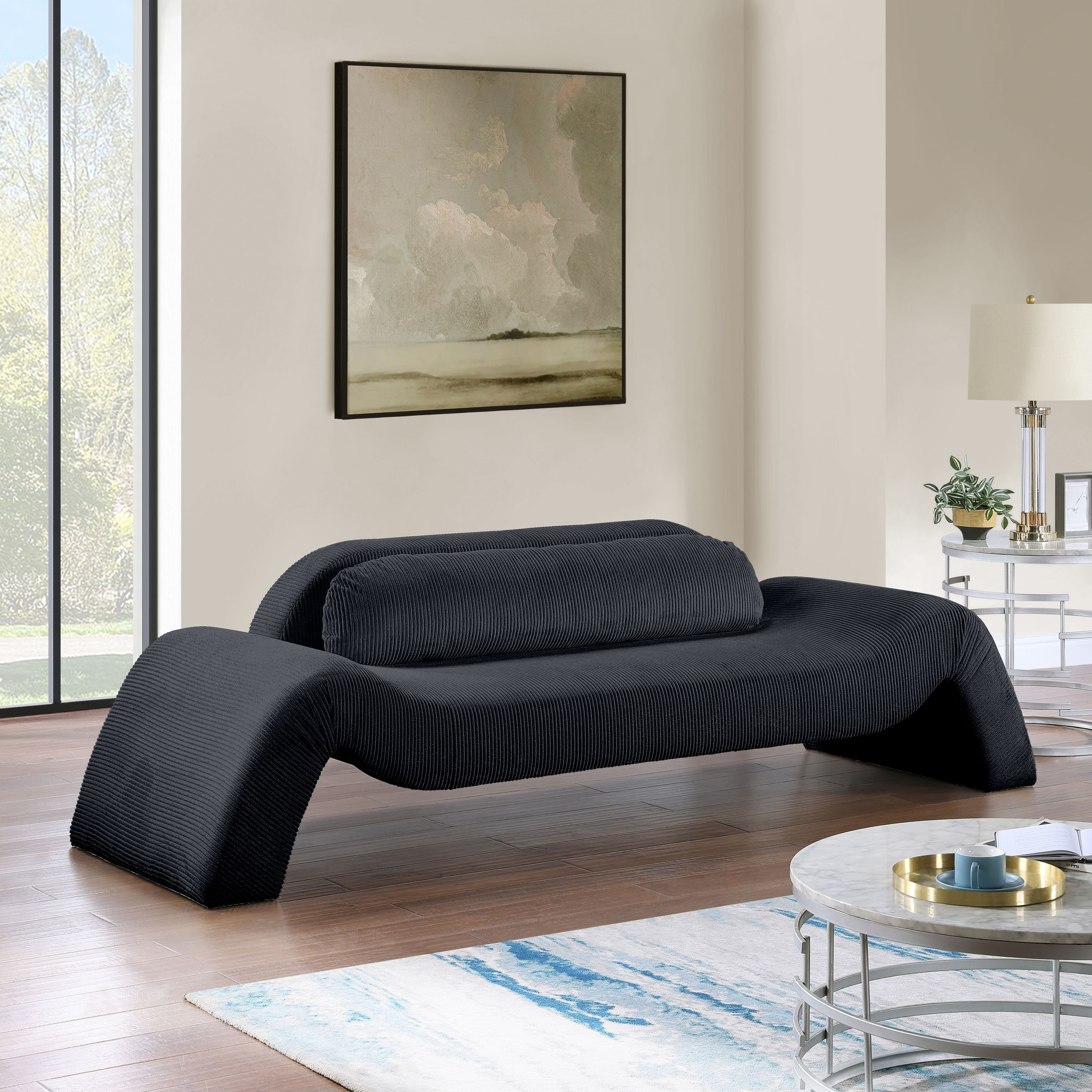 Austin - Corduroy Sofa - Black