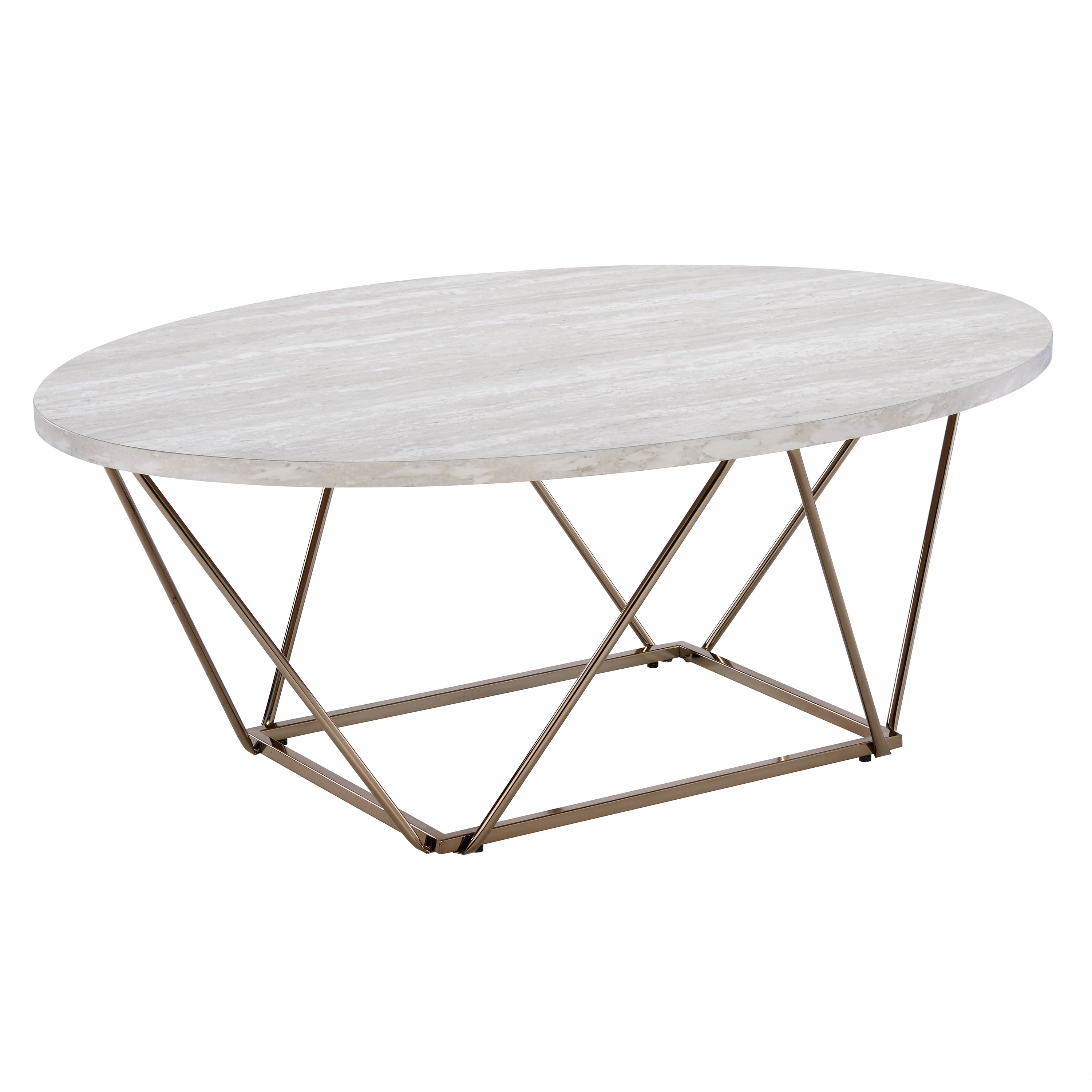 Rowyn - Faux Marble Top Coffee Table - Gray