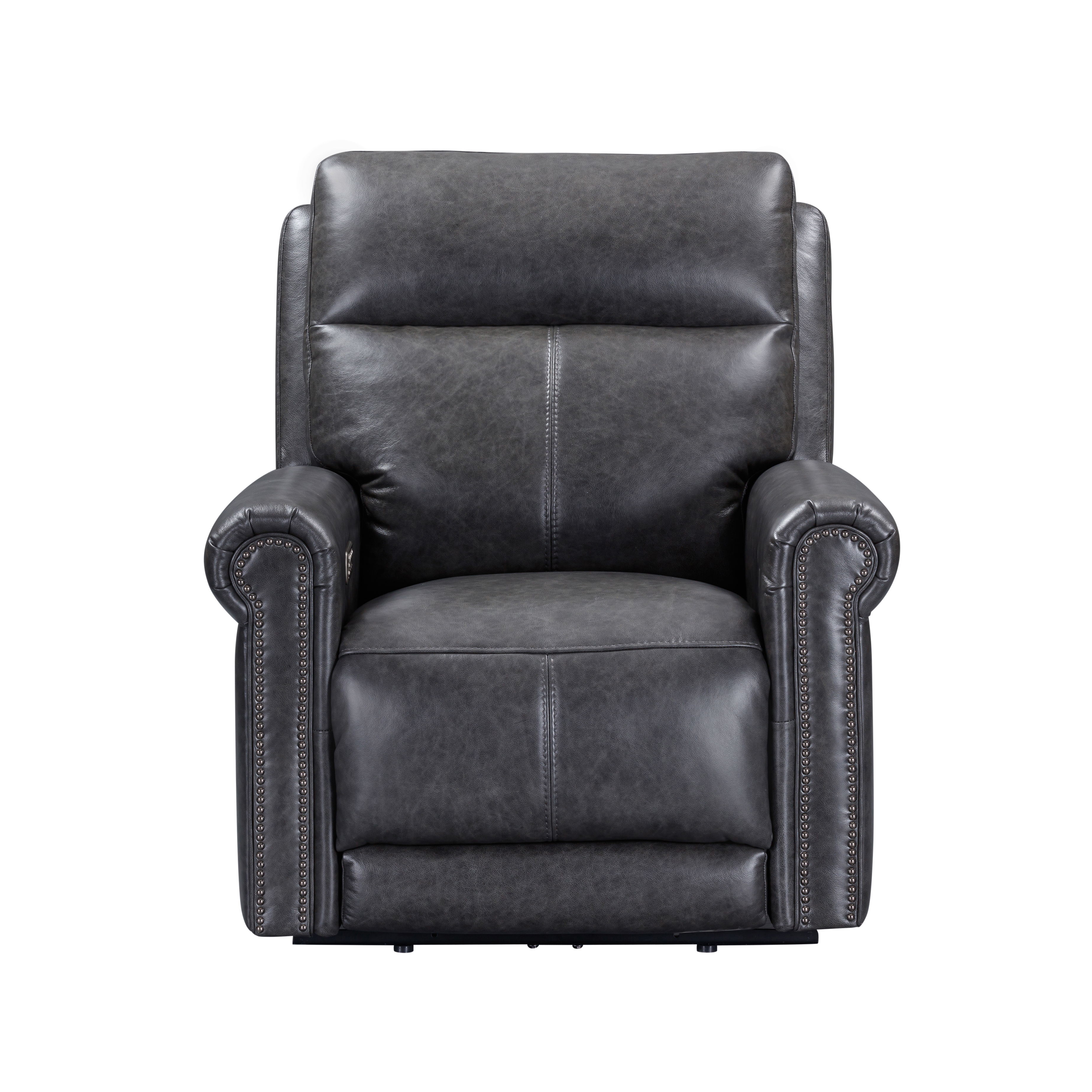 Alexander - Power Recliner With Power Headrest & Lumbar - Weathered Stone Gray, dark gray, view 3