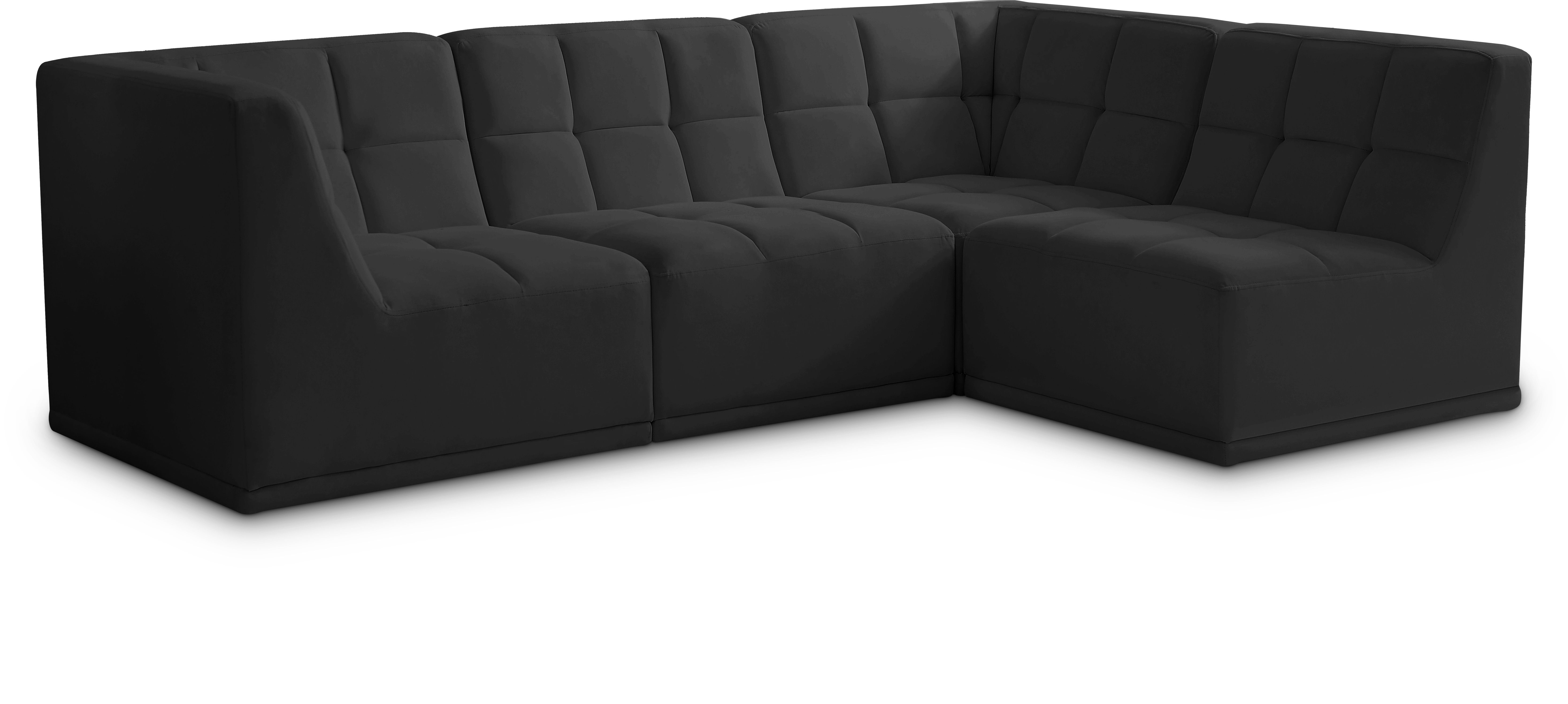 Relax - 4 Piece Modular Sectional - Black