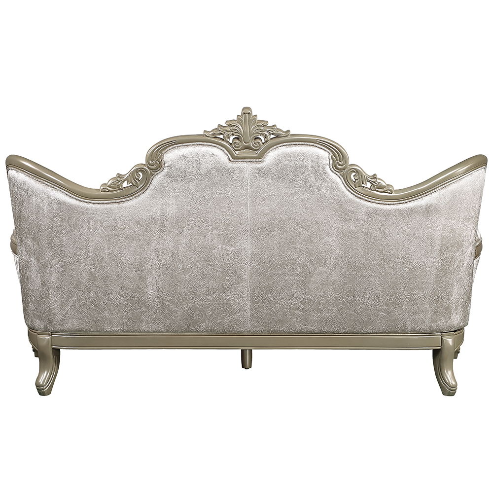 Libertee - Sofa With 5 Pillows - Beige Fabric & Champagne, silver, view 4