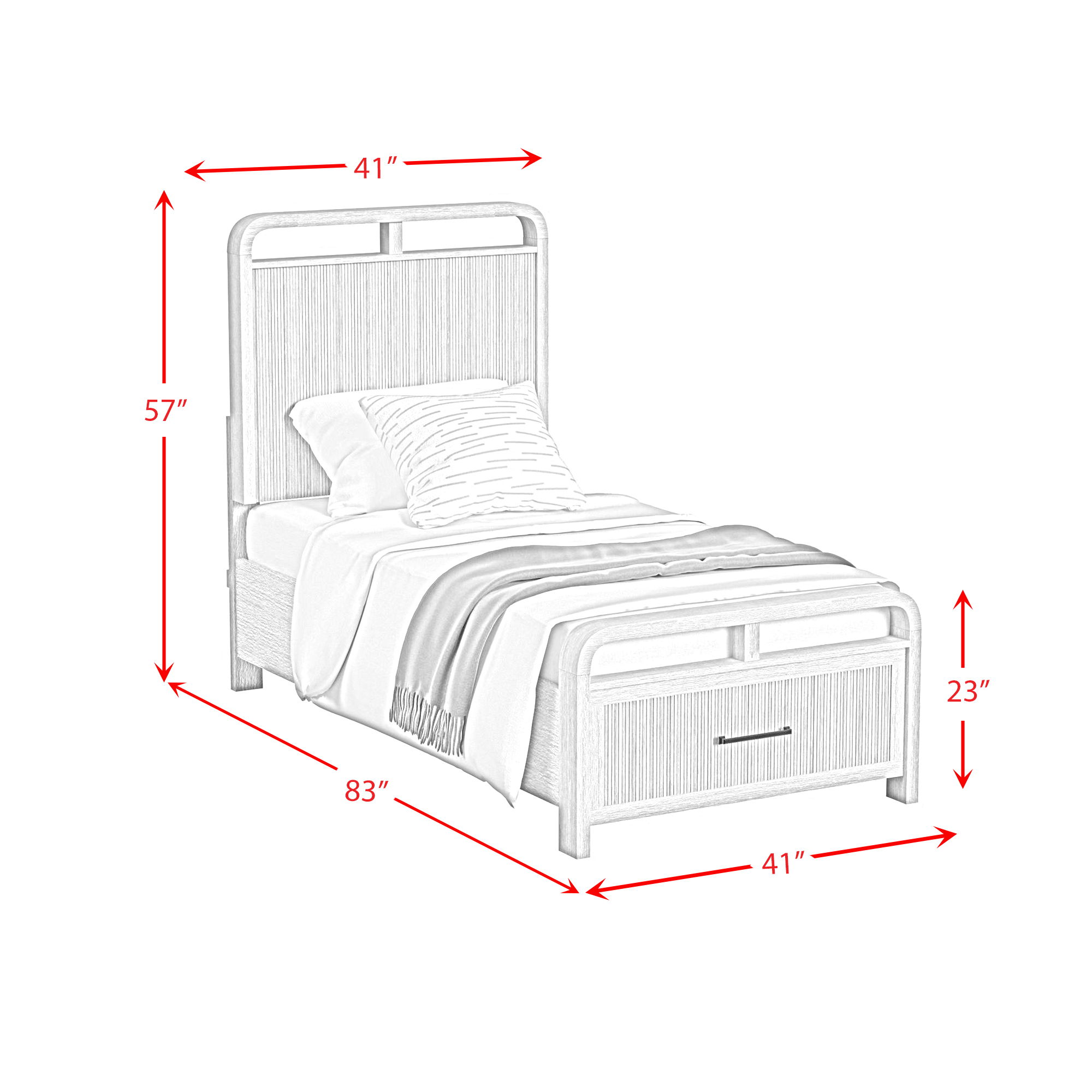 Ridgemont - Twin Storage Bed - Black With Grain