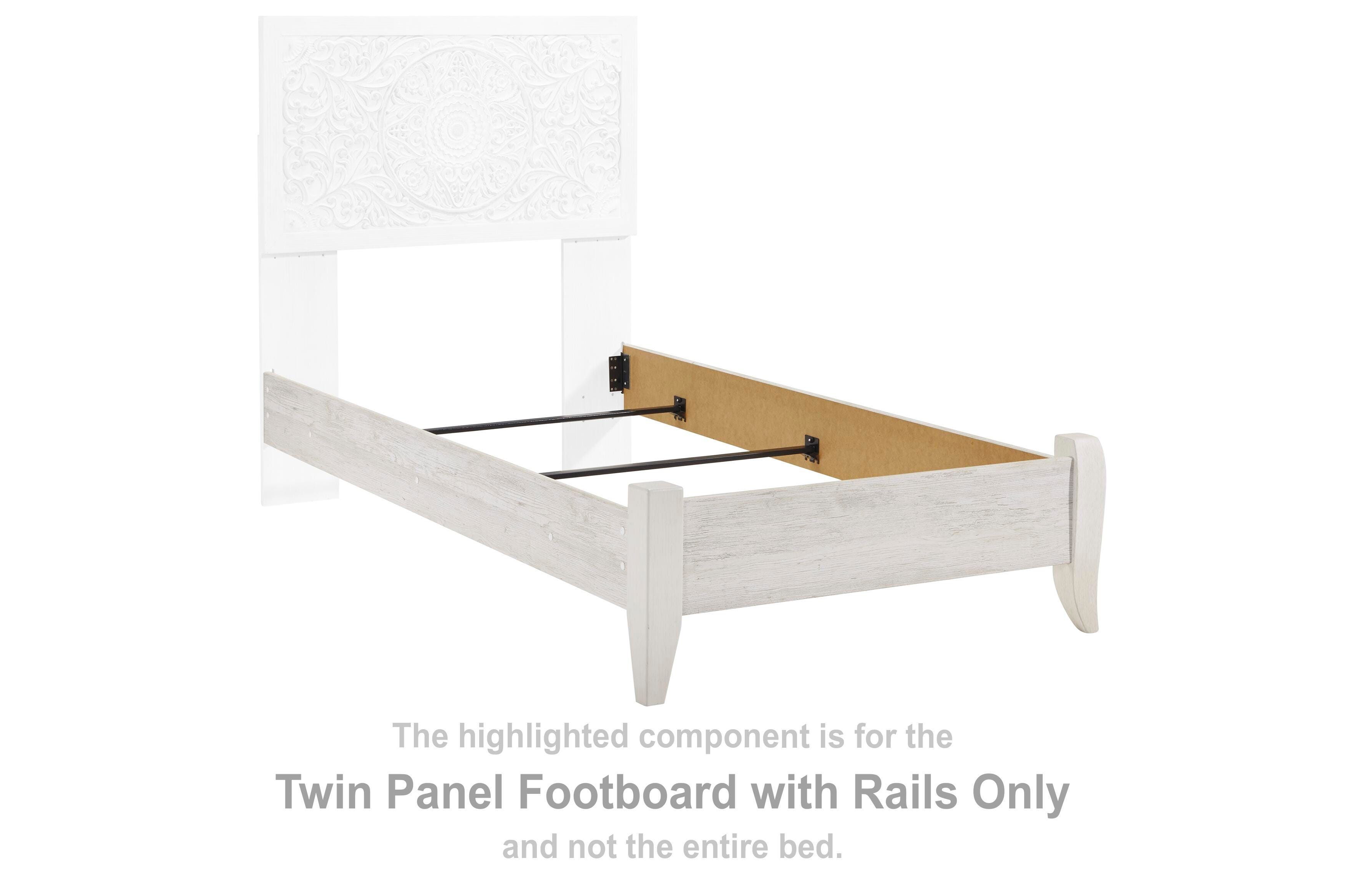Paxberry – Twin Panel Footboard With Rails – Whitewash